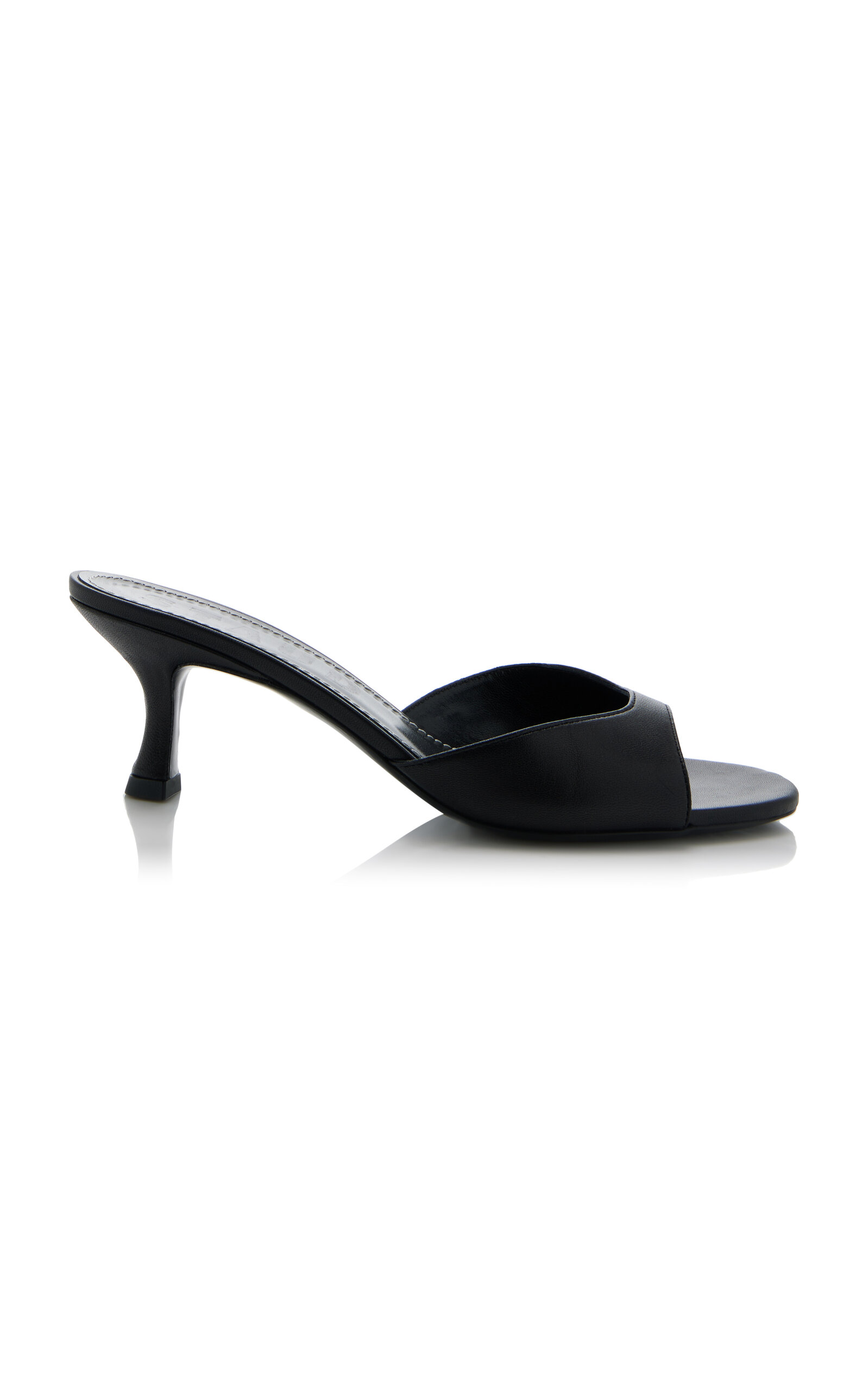 Shop Staud Brigette Leather Mules In Black