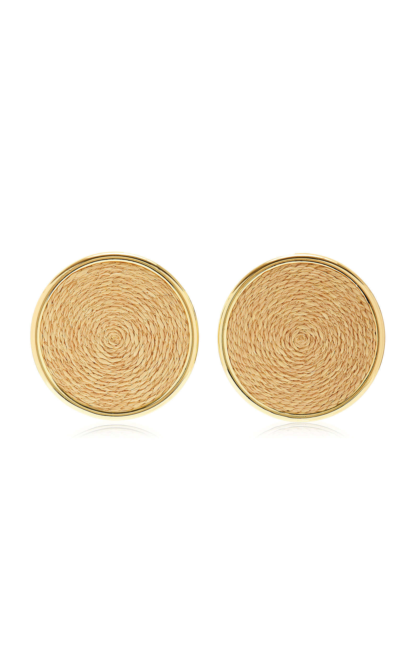 Shop Cult Gaia Brynn Woven Gold-tone Earrings In Neutral