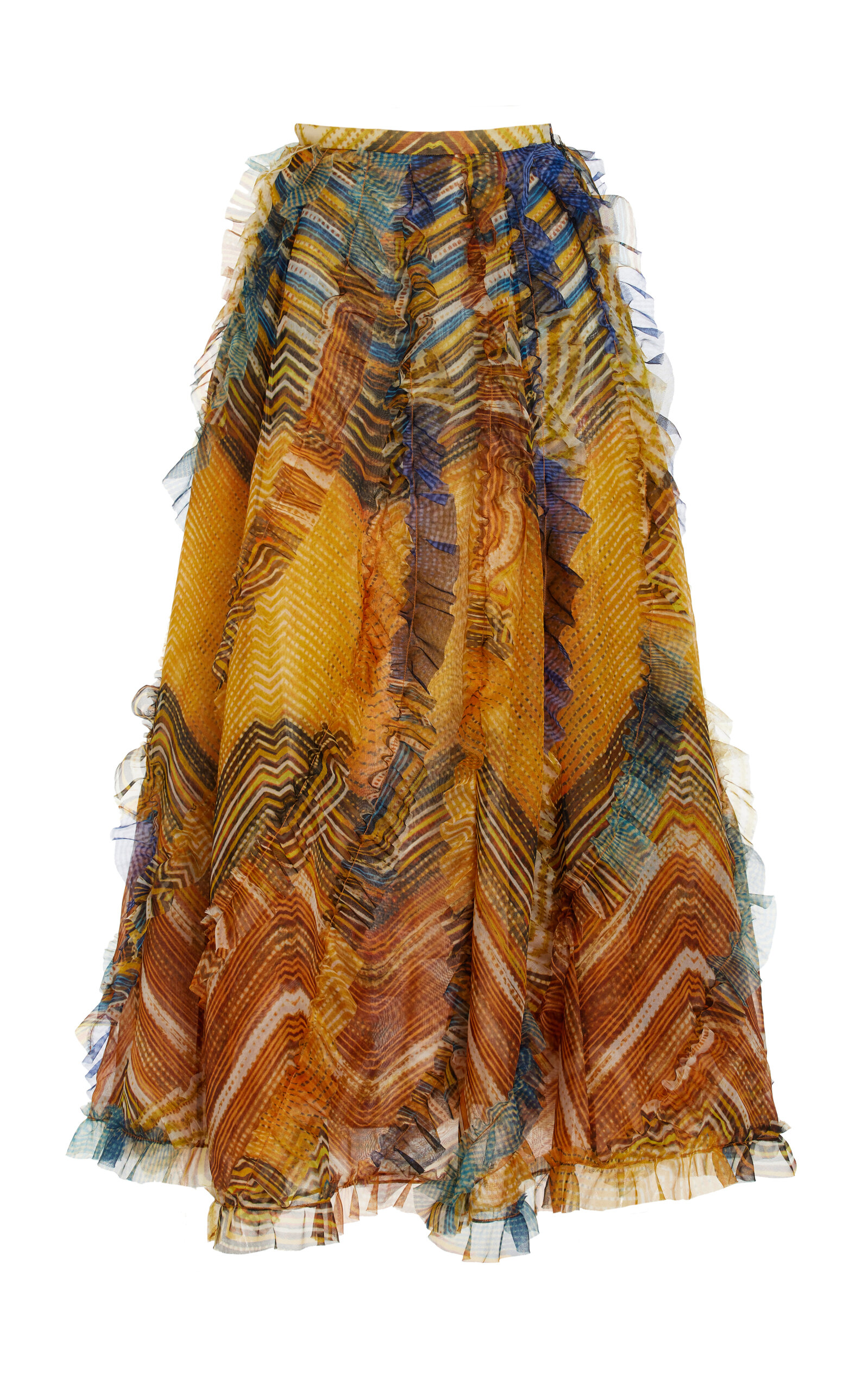 Ulla Johnson Dahlia Ruffled Midi Skirt In Yellow