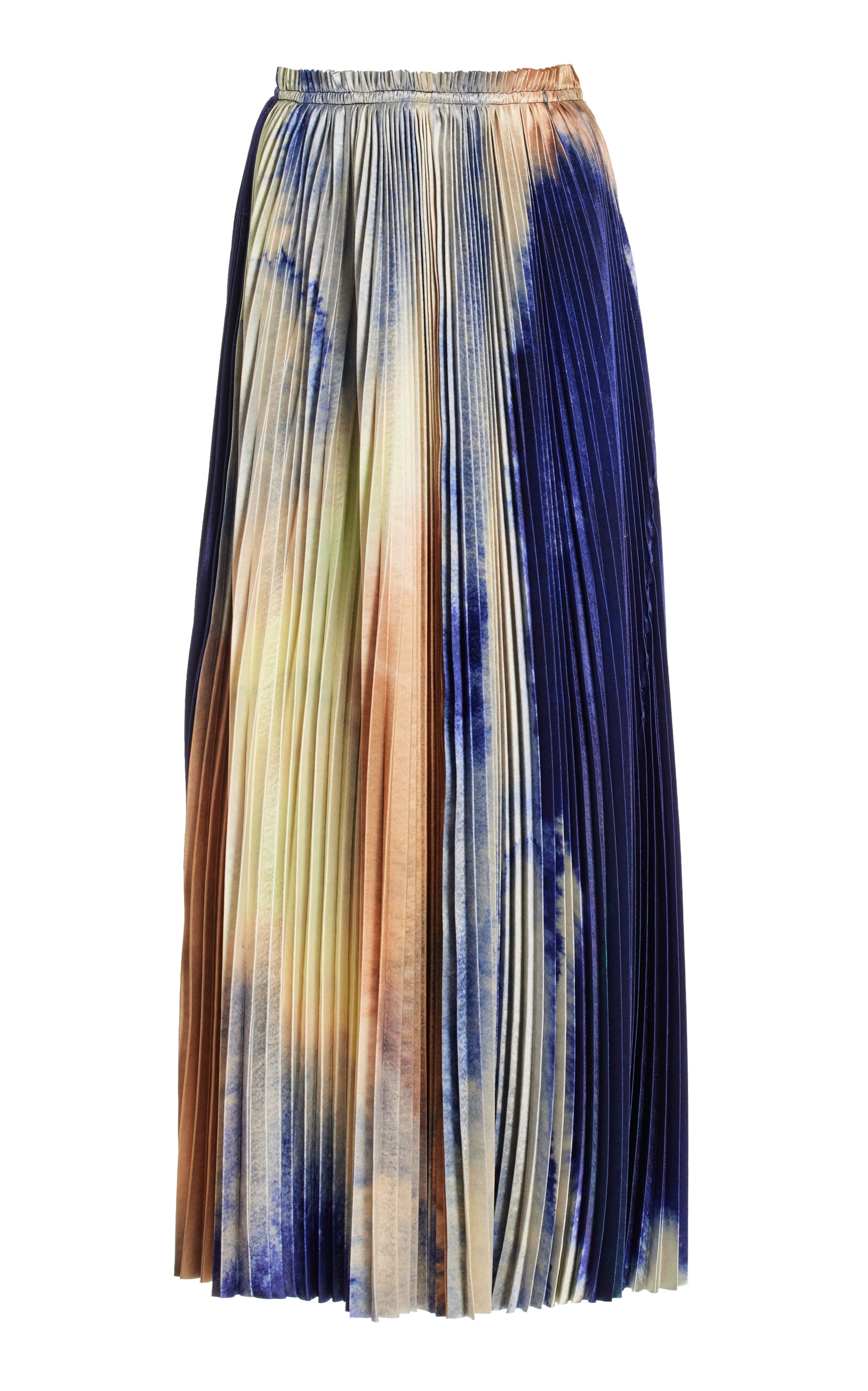 Ulla Johnson Giada Pleated Midi Skirt In Blue