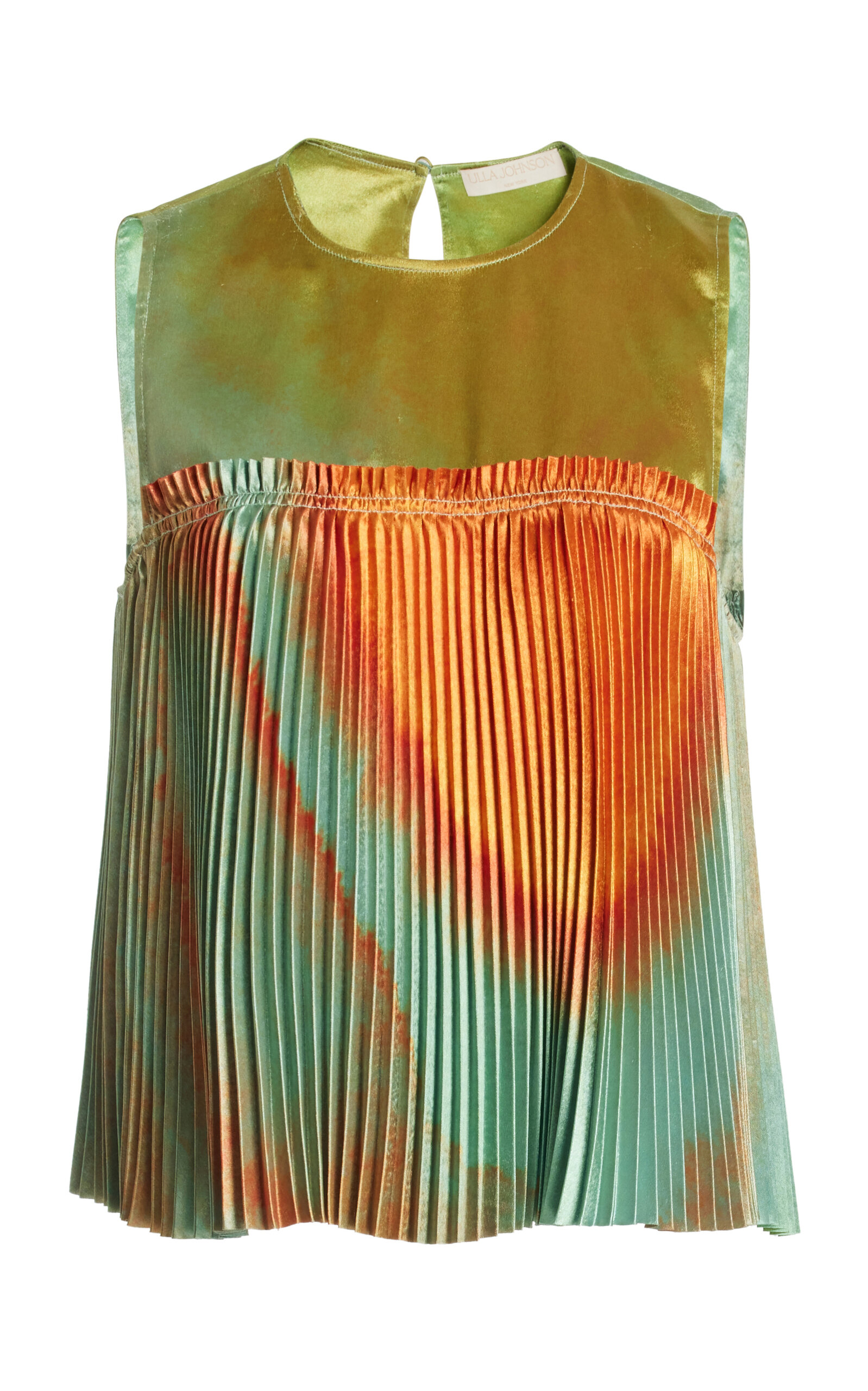 Ulla Johnson Andira Pleated Top In Orange