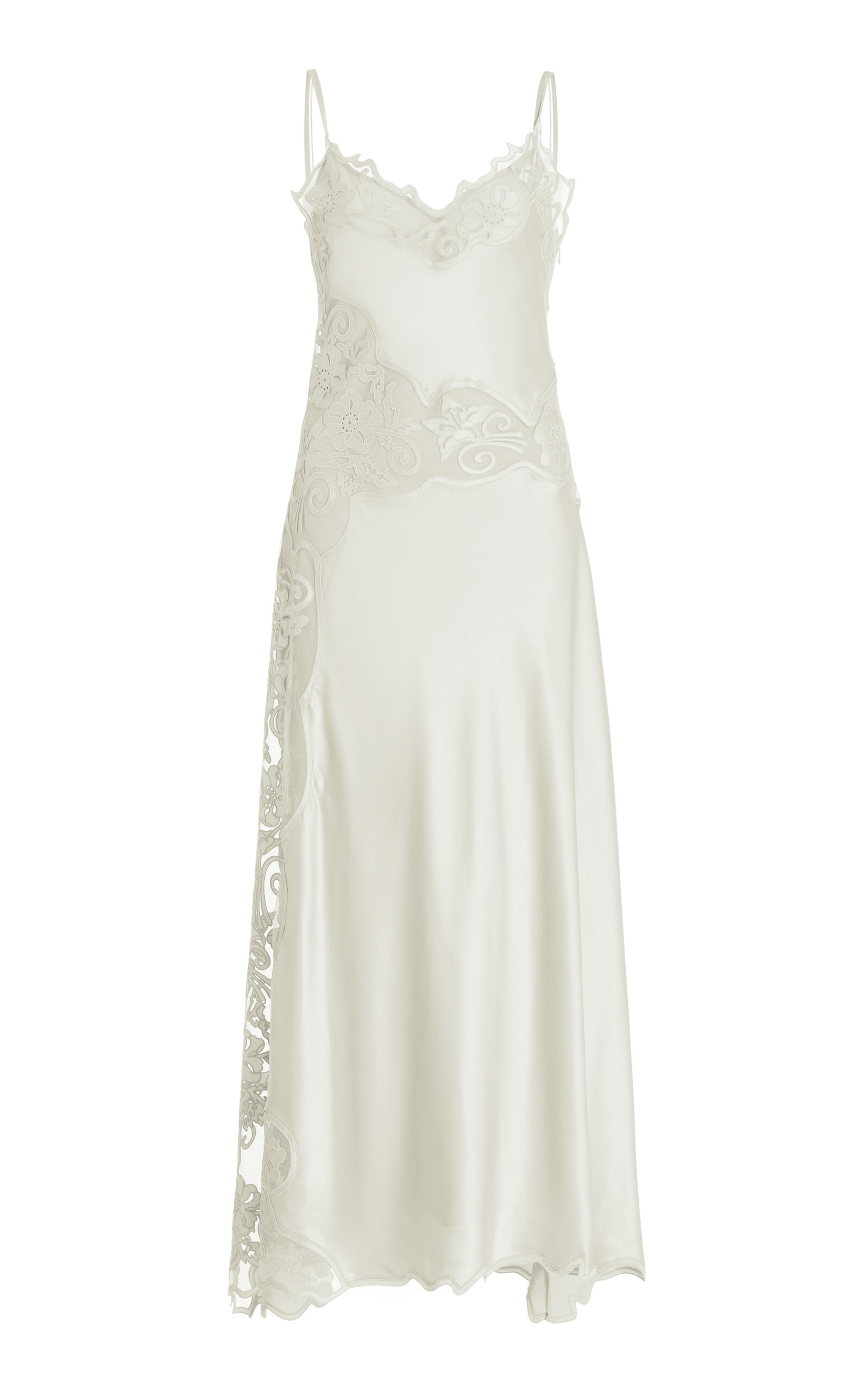 Ulla Johnson Lucienne Lace Silk Midi Dress In White