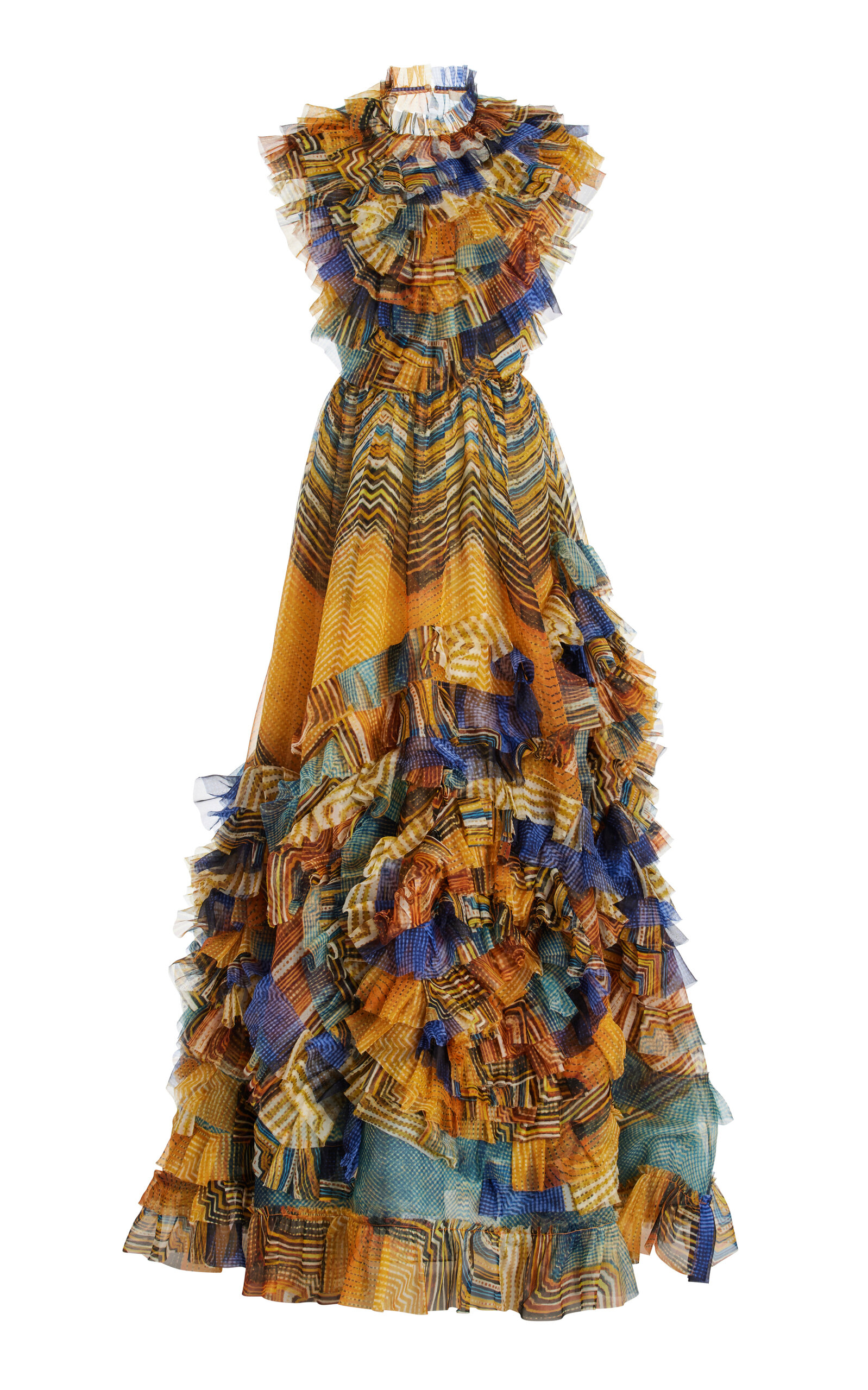 Shop Ulla Johnson Celestine Ruffled Gown In Print