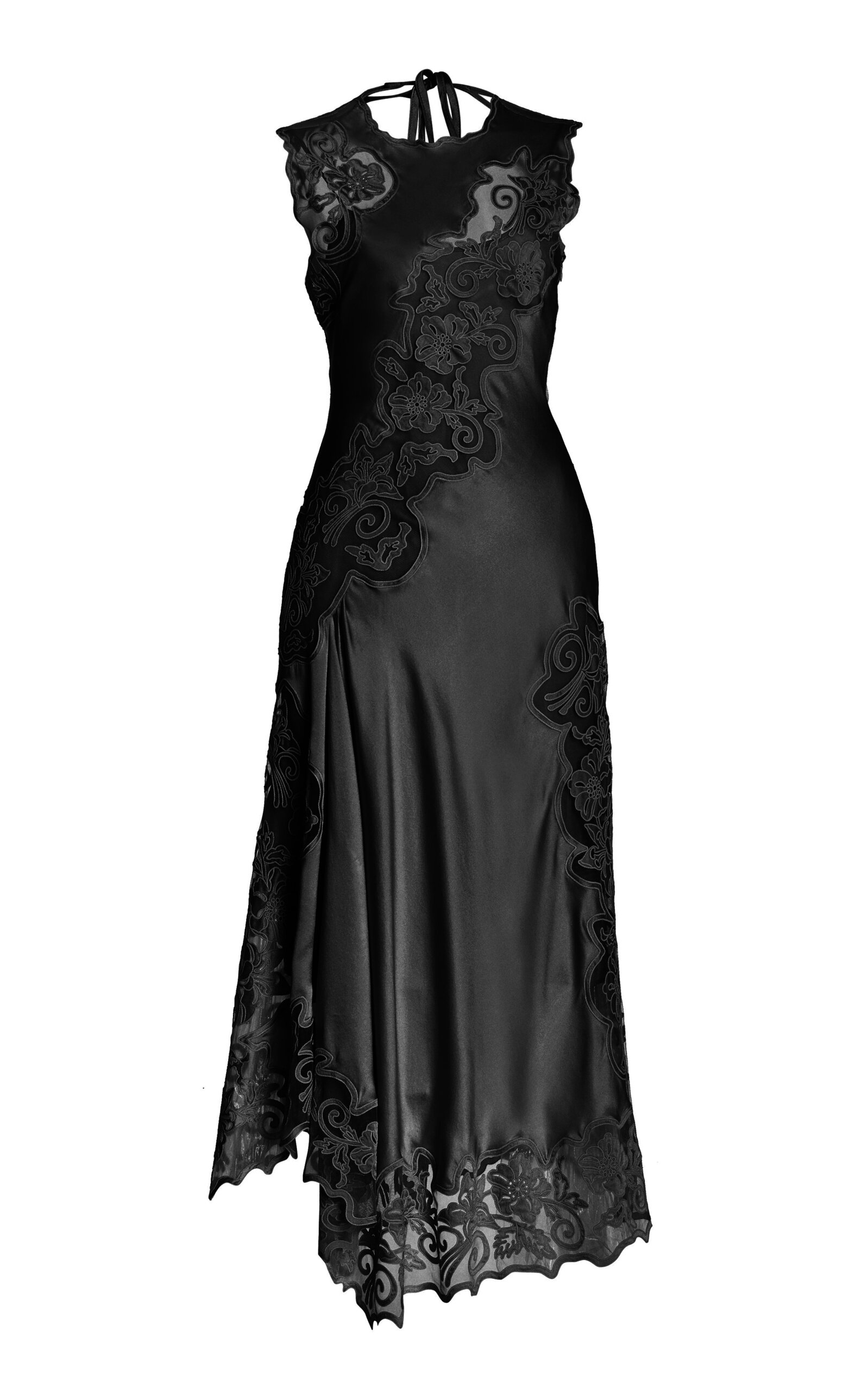 kaia silk midi dress Kaia Asymmetric Midi Dress Olive / S by Saint Art NY