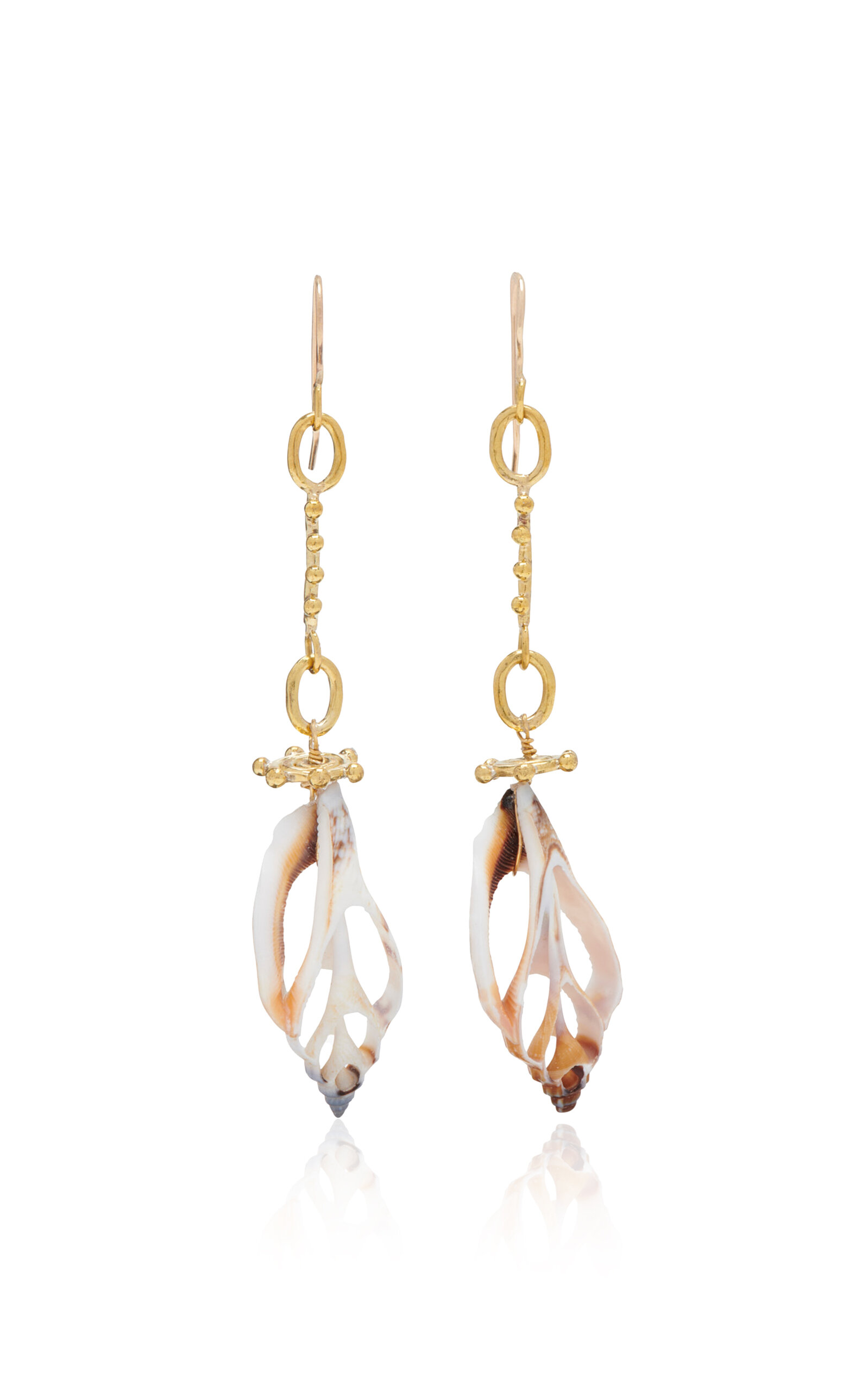 Ulla Johnson Deconstructed Shell Earrings In Gold