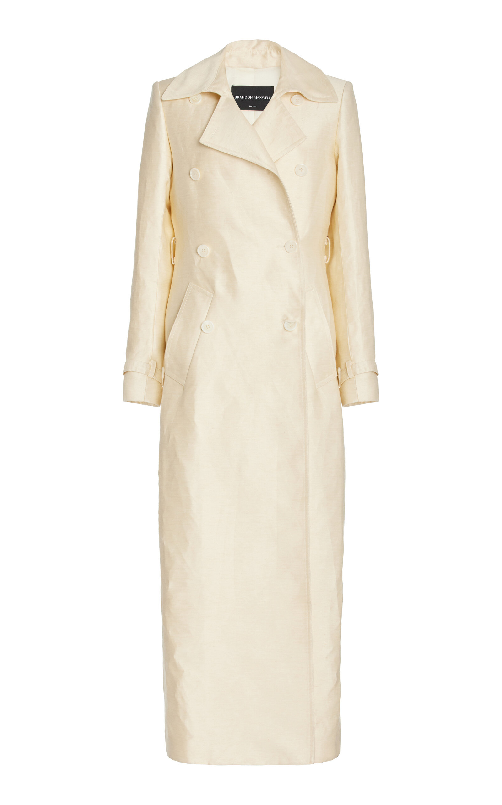 Brandon Maxwell The Ruby Linen-Silk Trench Coat