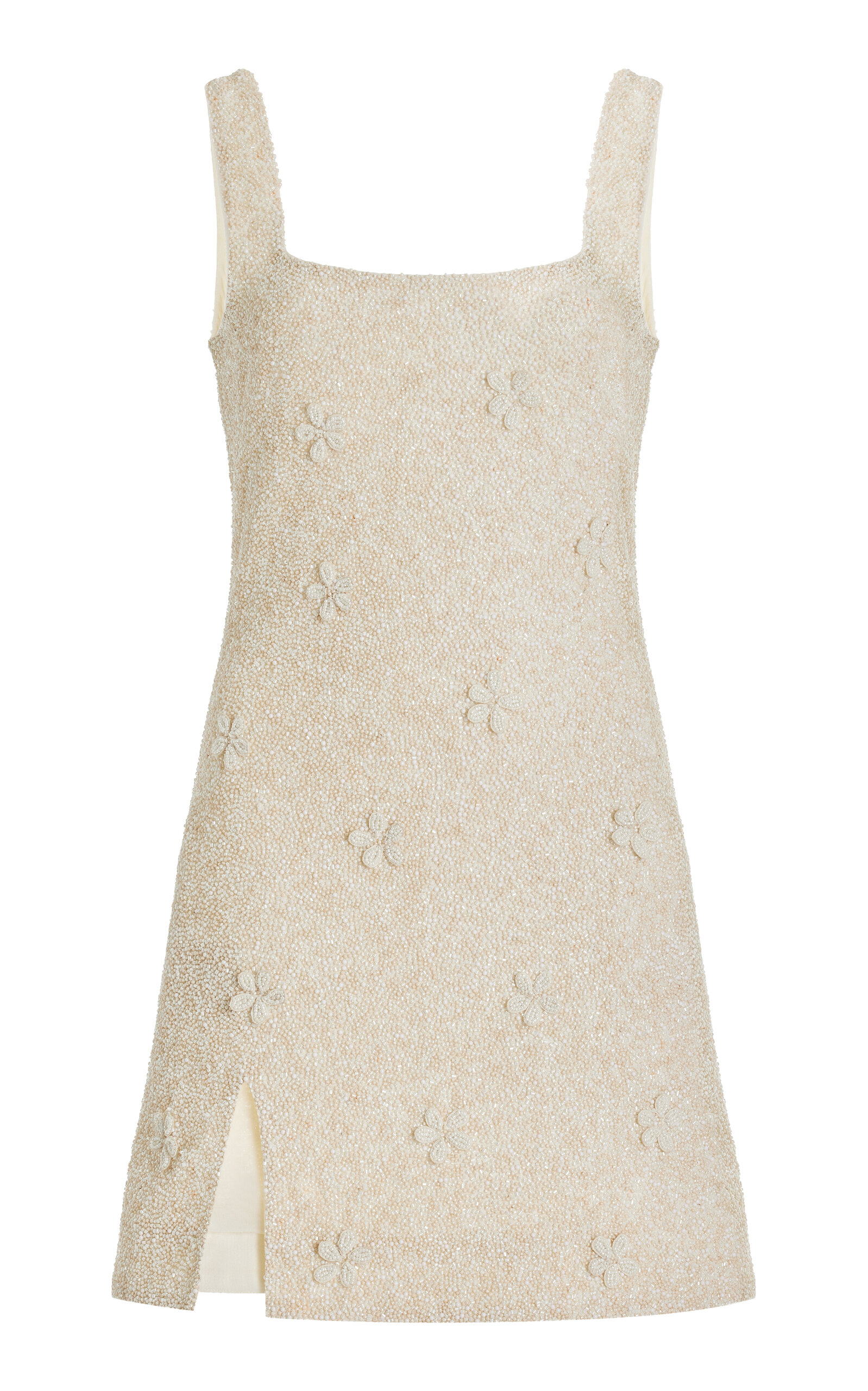 Shop Staud Le Sable Embellished Mini Dress In Ivory
