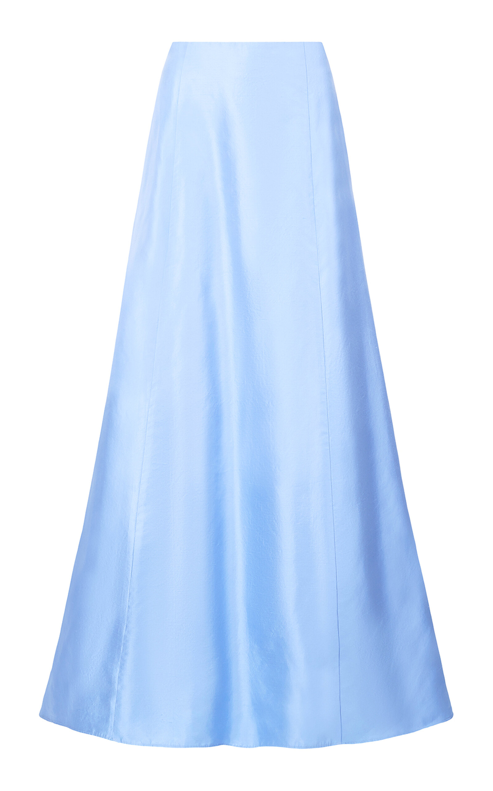 Shop Staud Vincenzo Silk Maxi Skirt In Blue