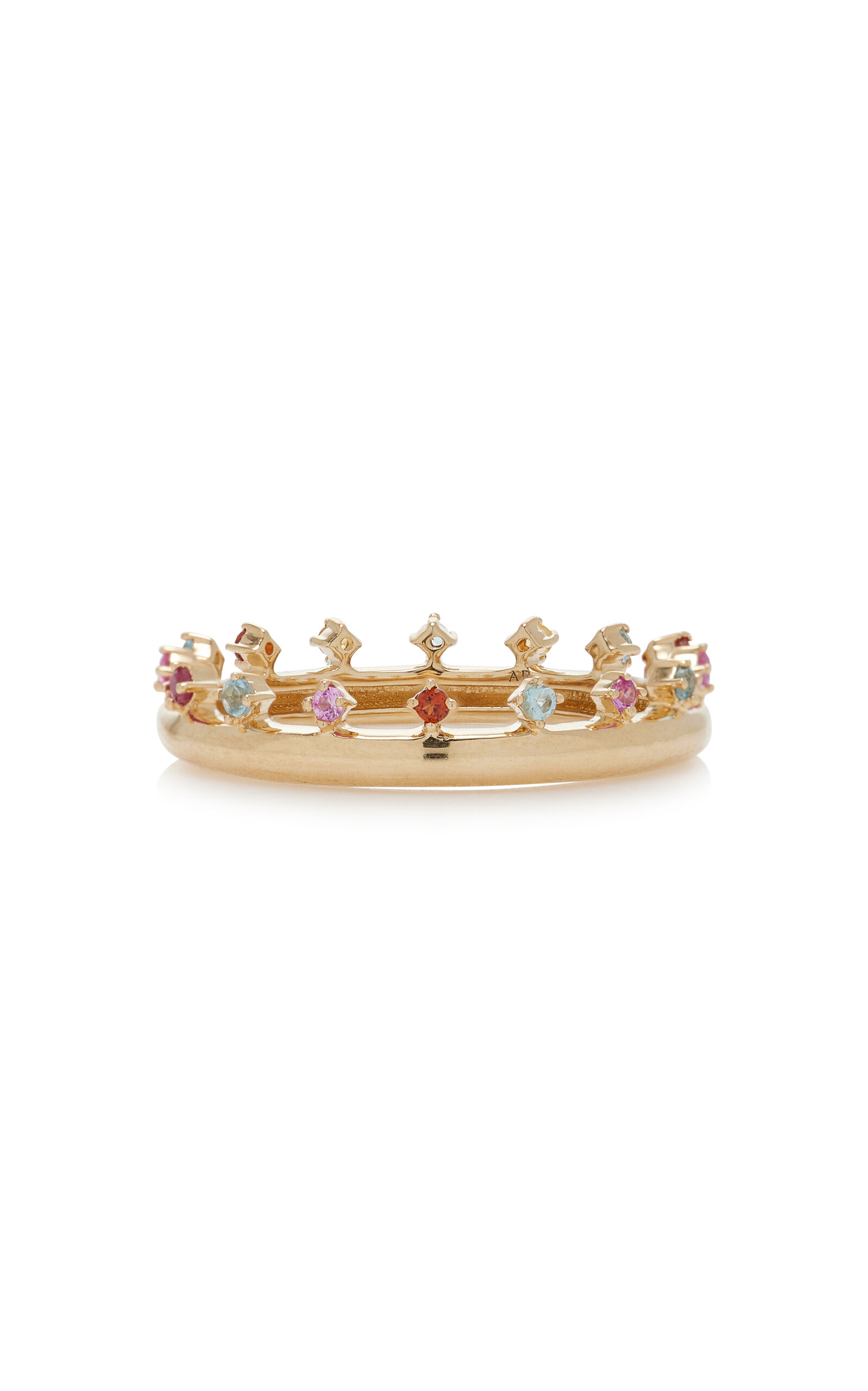 Adina Reyter Prong Set Gemstone Tiara Eternity Ring In Gold