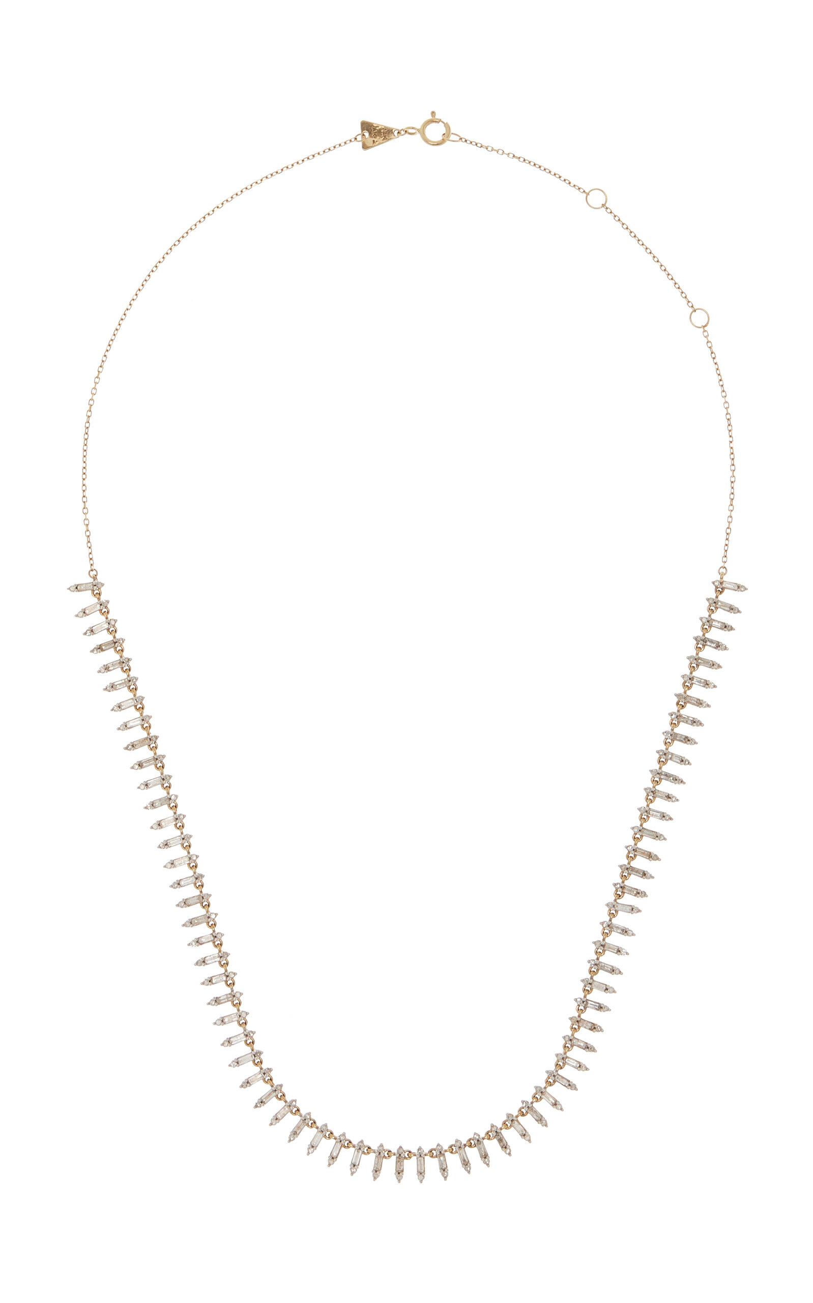 Adina Reyter 14k Yellow Gold Diamond Baguette & Round Half Riviera Necklace, 14-16