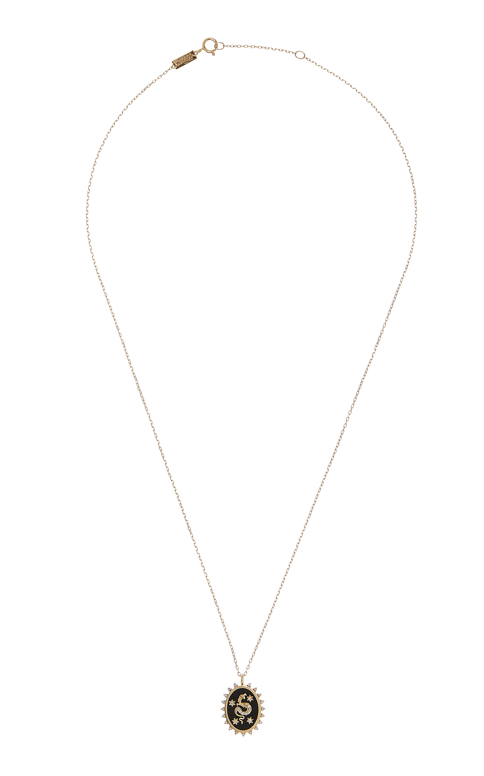 Adina Reyter 14k Yellow Gold Diamond And Ceramic Dragon Necklace