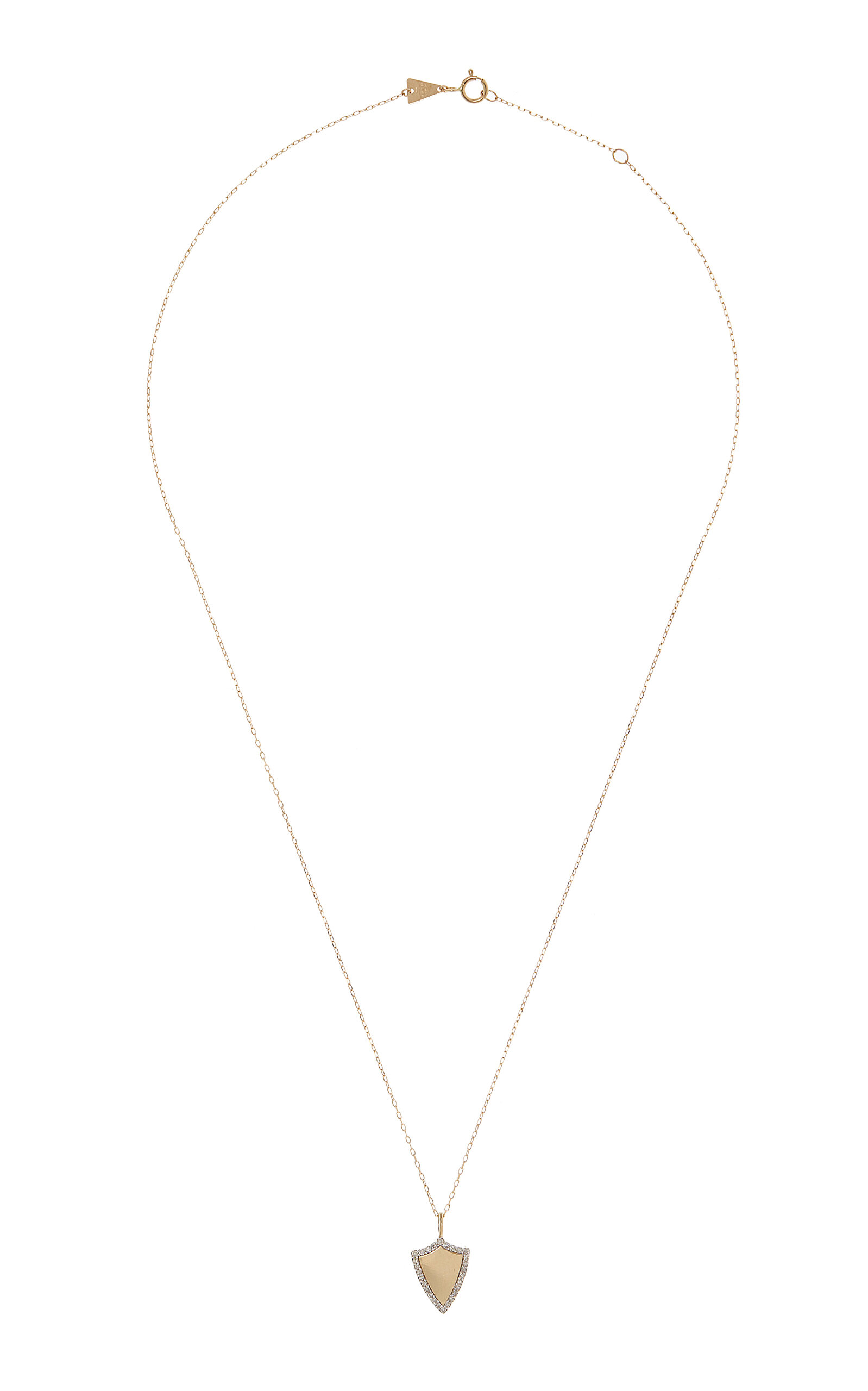 Adina Reyter Pavé Shield Necklace In Gold