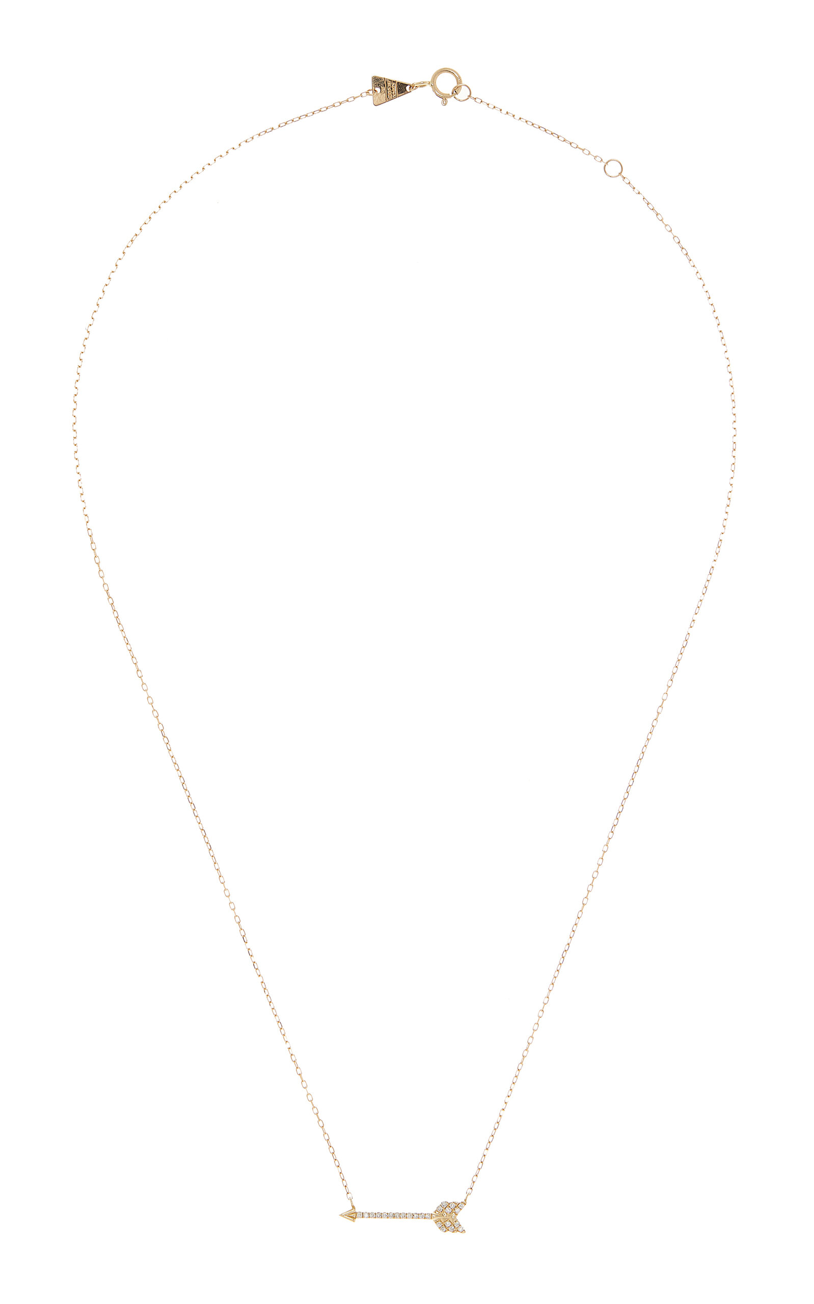 Adina Reyter 14k Yellow Gold Pave Diamond Arrow Pendant Necklace, 15