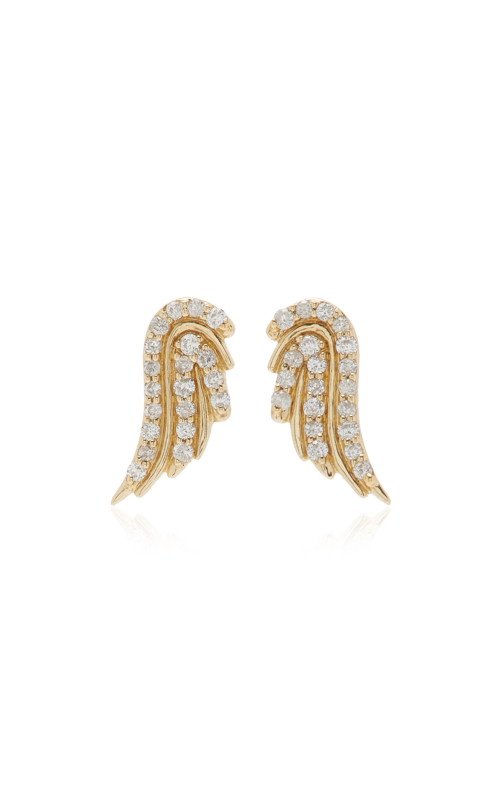 Adina Reyter Pavé Wing Posts In Gold