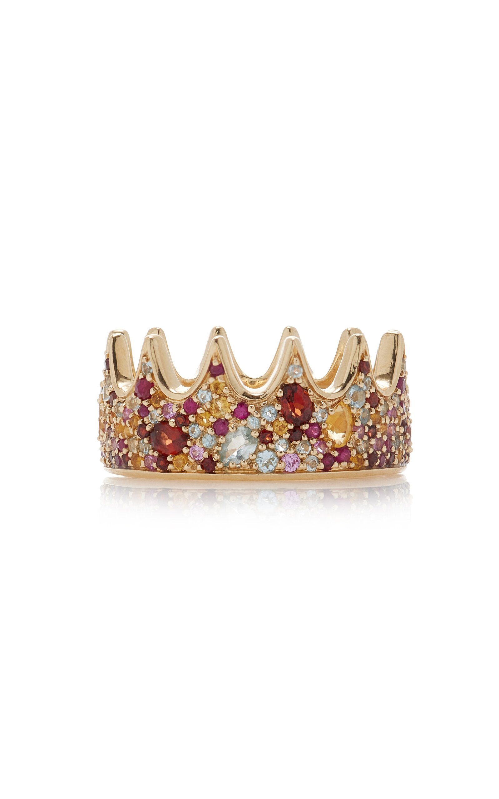 Adina Reyter Gemstone Crown Eternity Ring In Gold