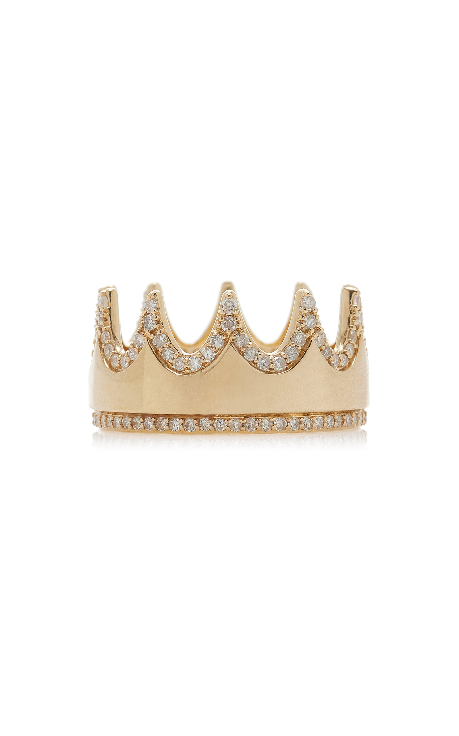 Adina Reyter Pavé Crown Eternity Ring In Gold