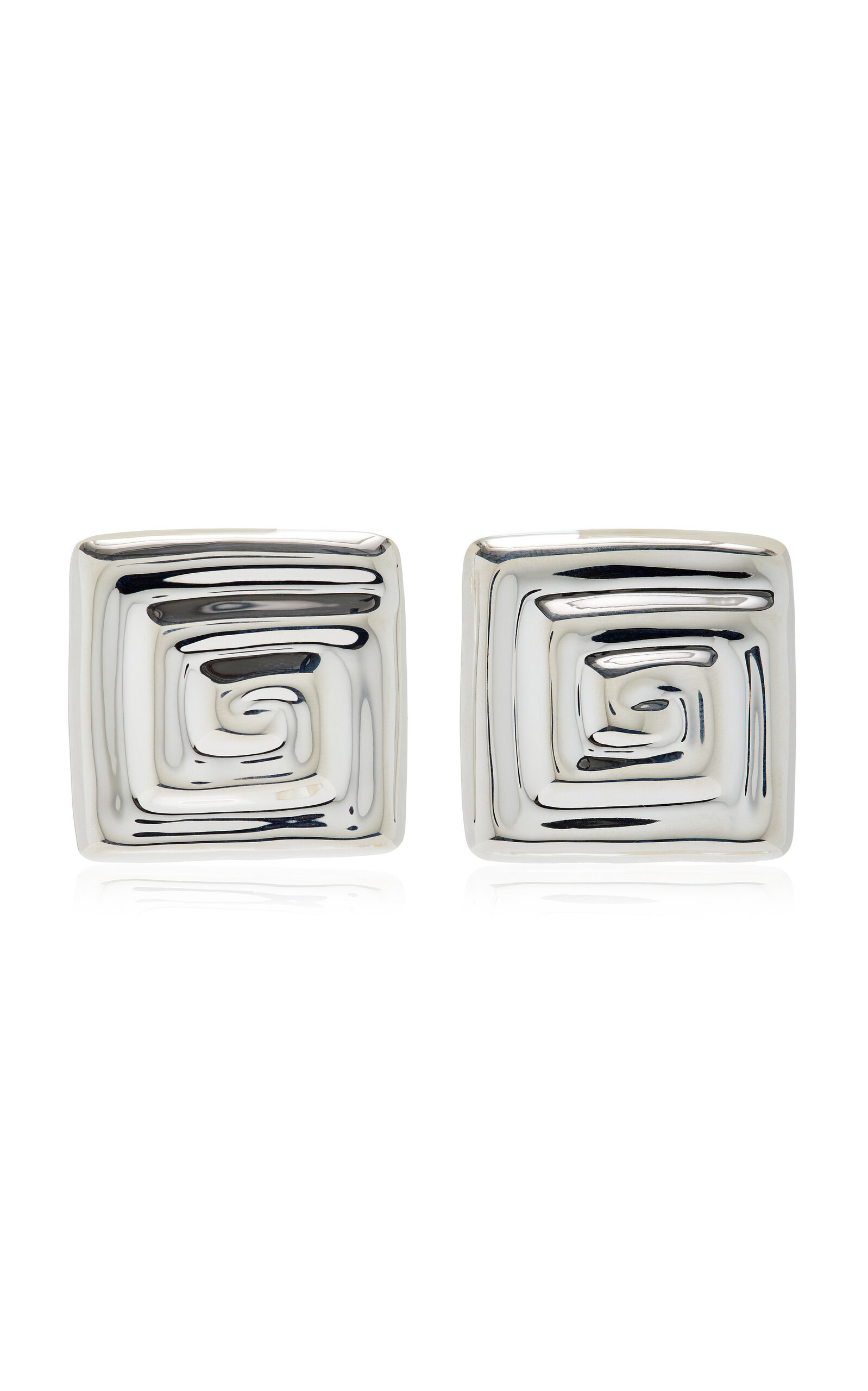 Uzu Square Recycled Sterling Silver Earrings