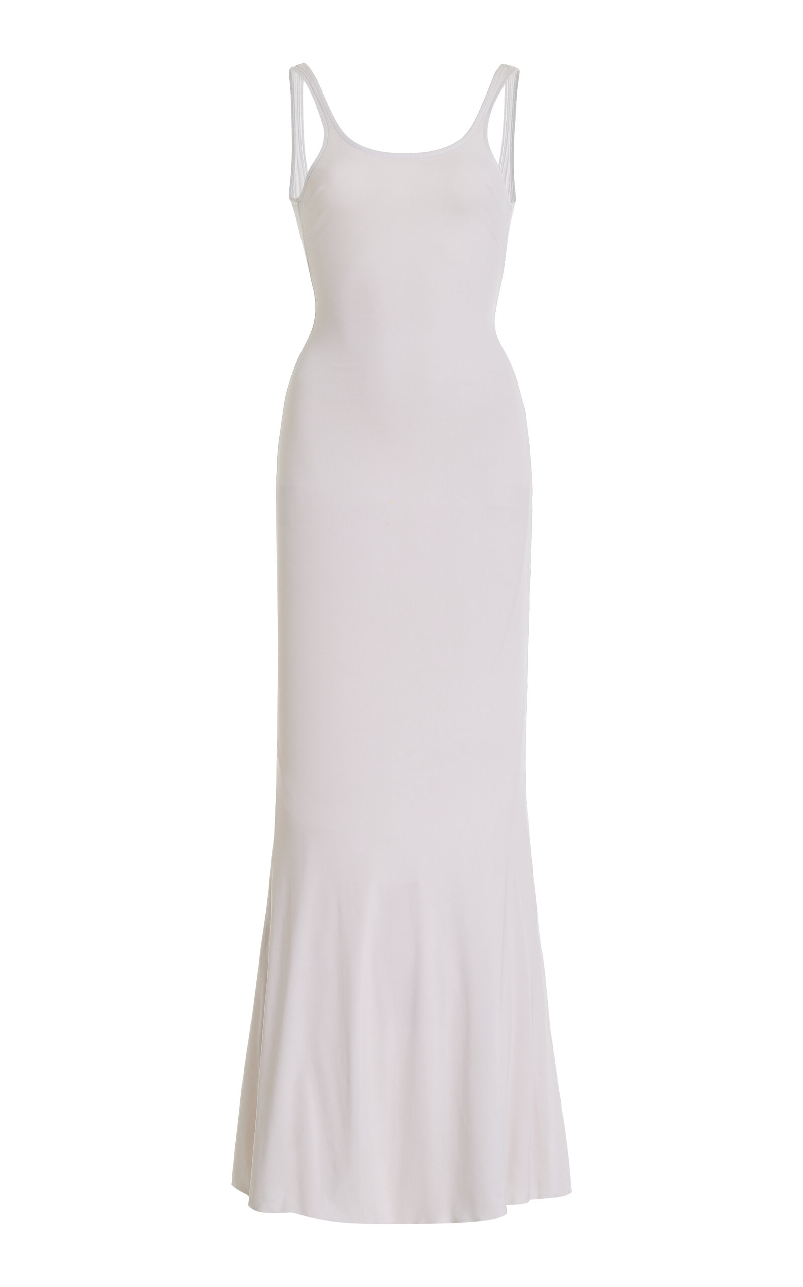 Laquan Smith Backless Jersey Gown In White