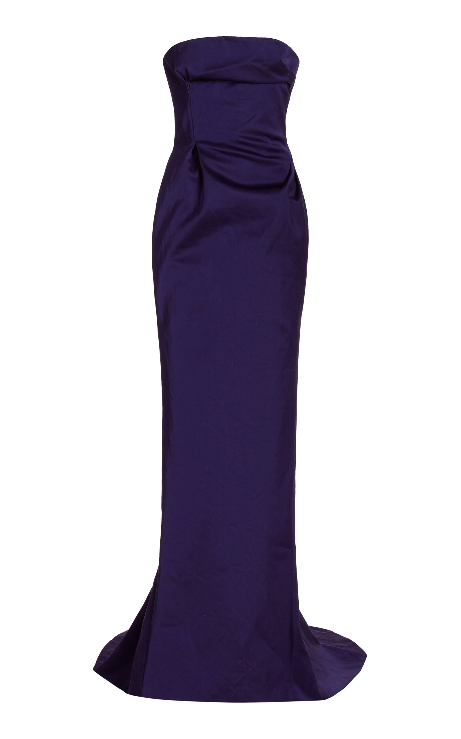 Laquan Smith Satin Column Gown In Purple