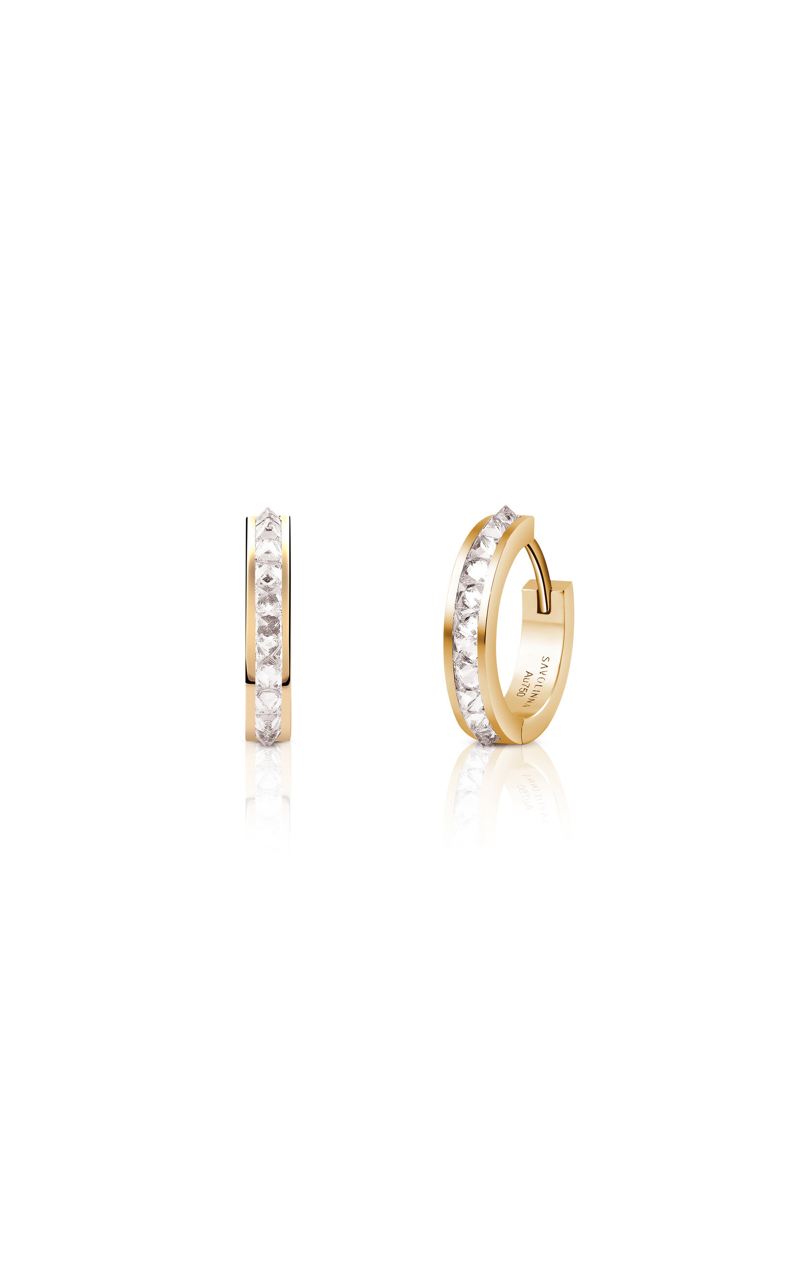 Be Spiked Mini 18K Yellow Gold Diamond Hoop Earrings