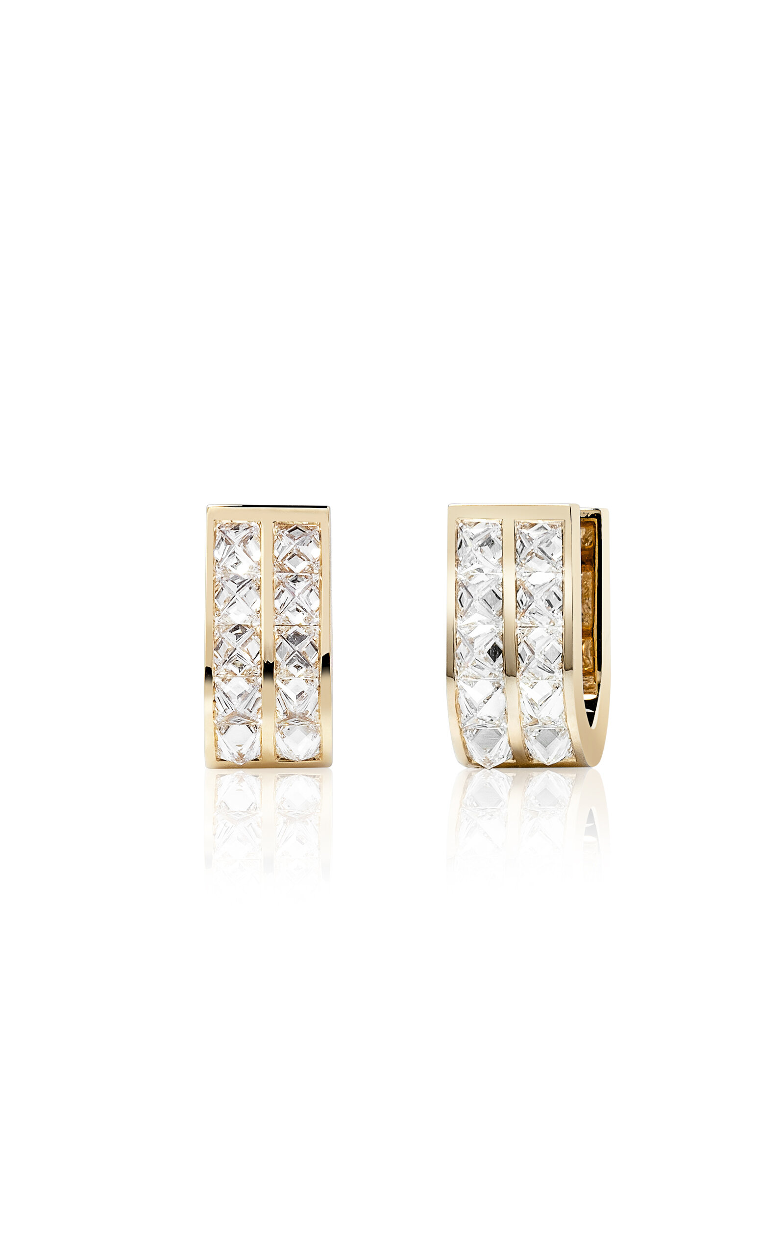 Savolinna 18k Yellow Gold Be Spiked Double Row Higgie Earrings In Gold
