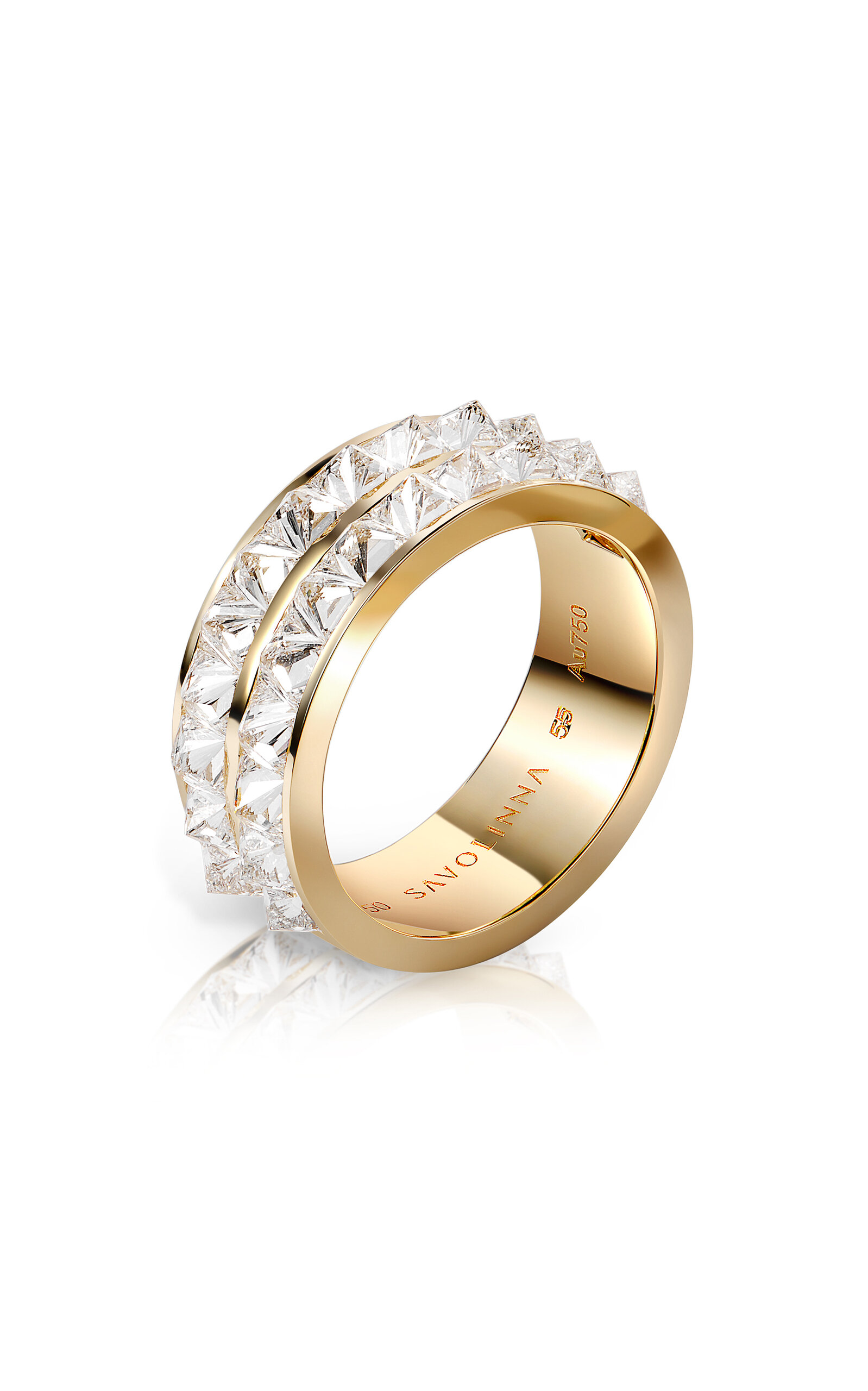 Savolinna 18k Yellow Gold Be Spiked Stack Band Double Row In Gold