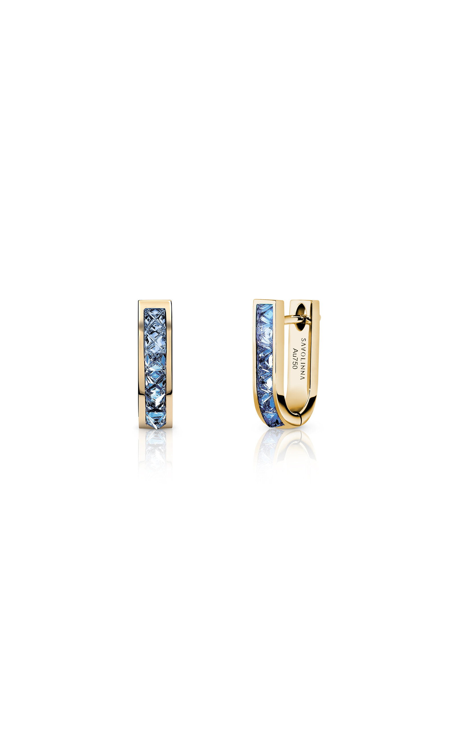 Be Spiked 18K Yellow Gold Sapphire Huggie Earrings