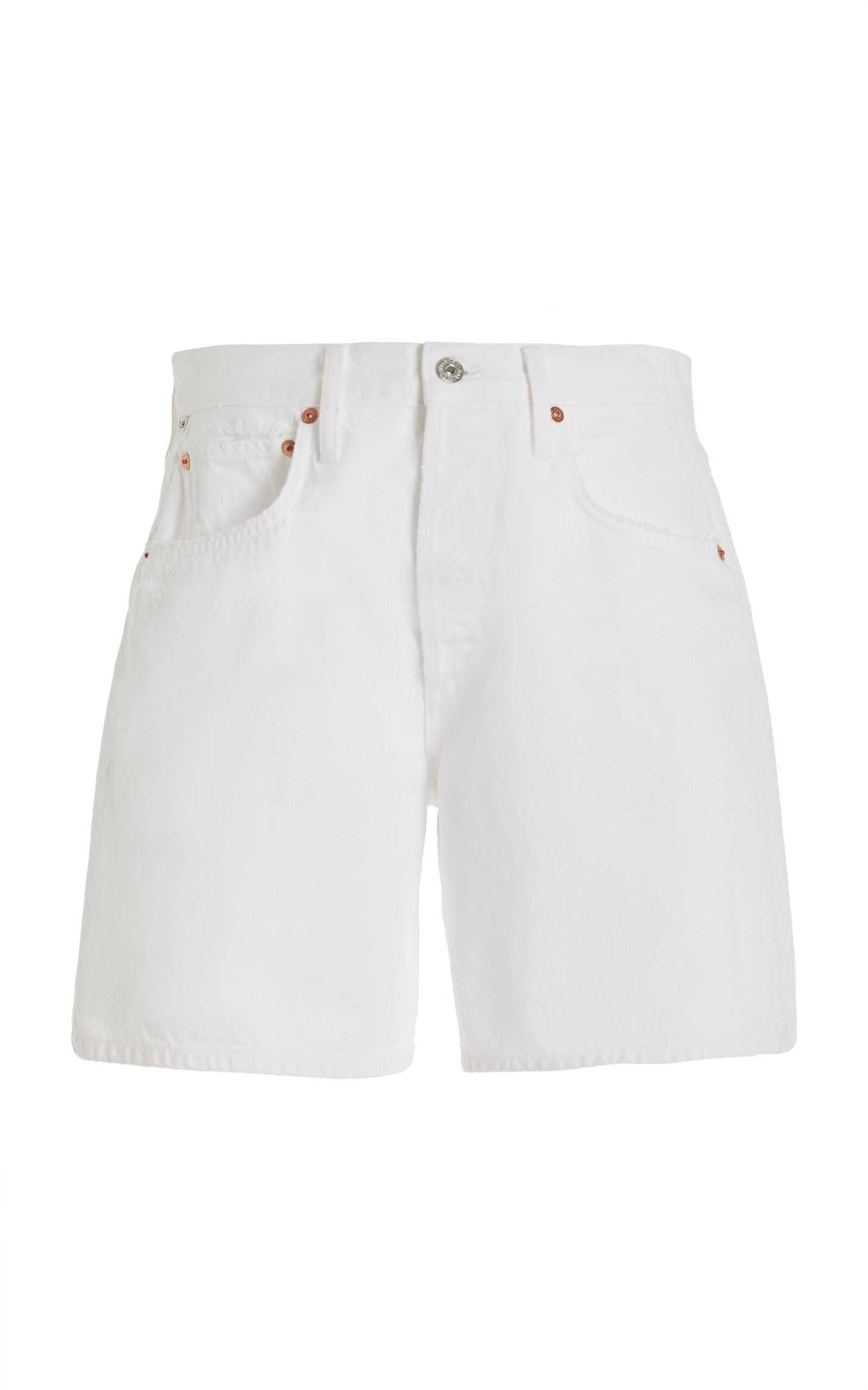 Citizens Of Humanity Marlow Relaxed Mid-rise Denim Shorts In White