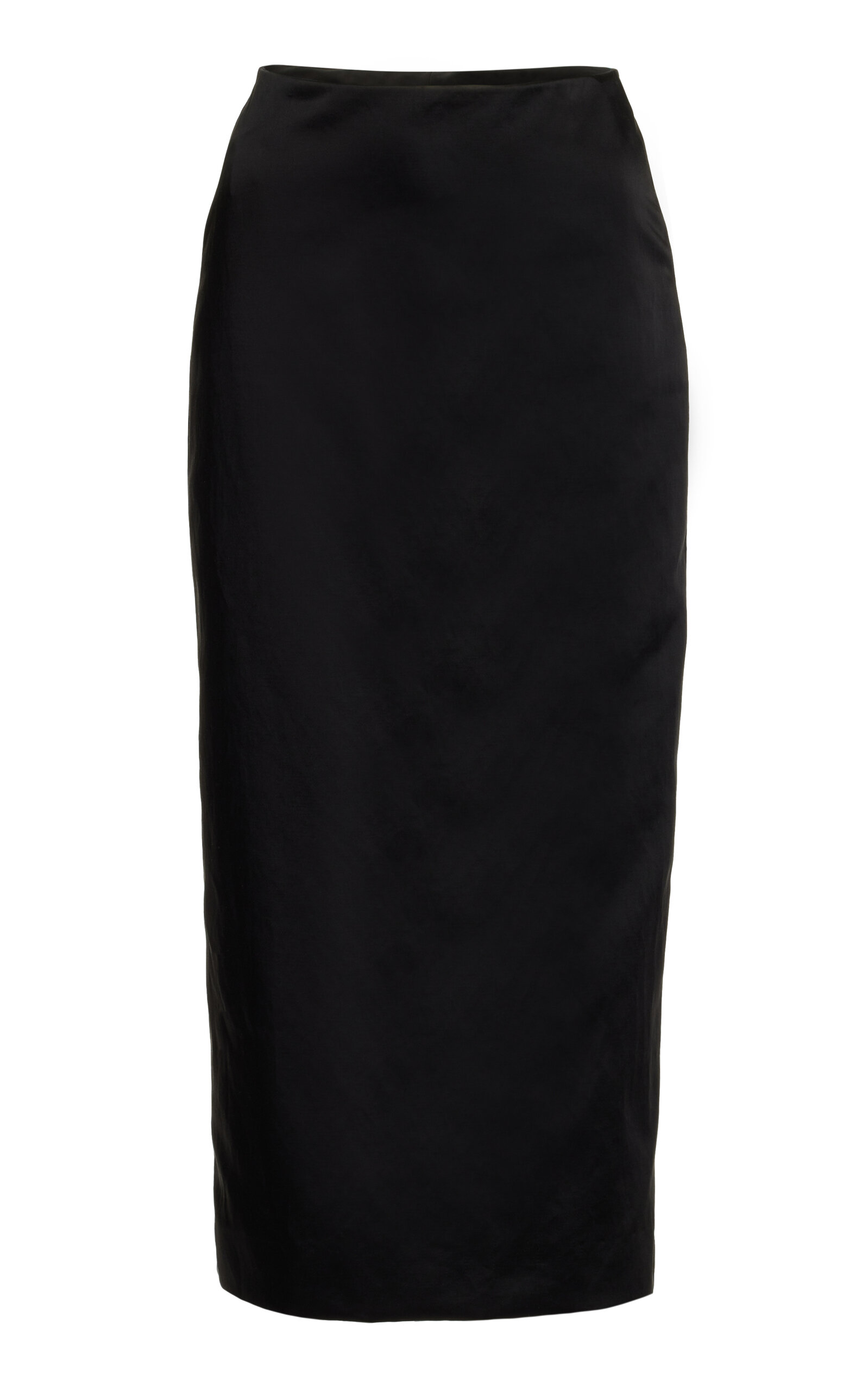 Carolina Herrera Satin Midi Skirt In Black