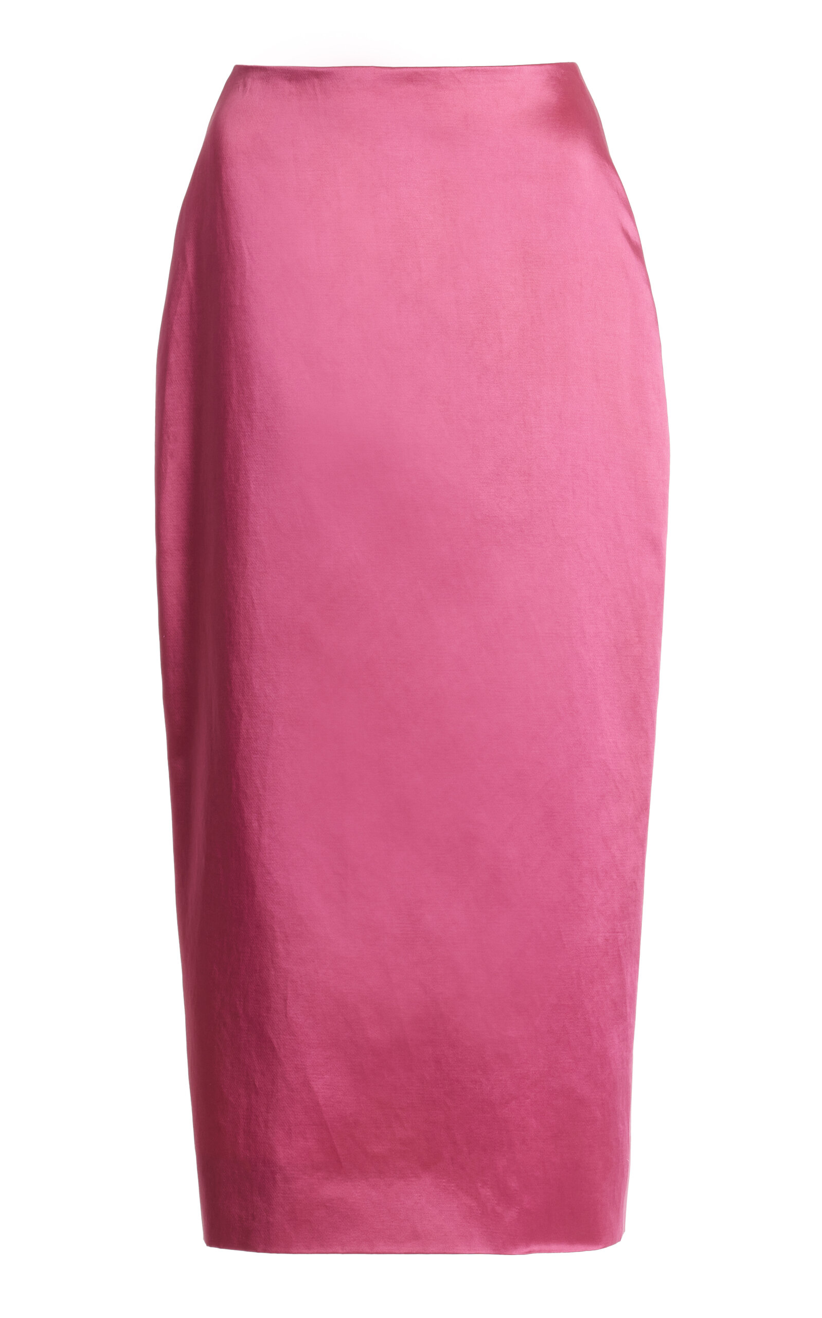Carolina Herrera Satin Midi Skirt In Pink
