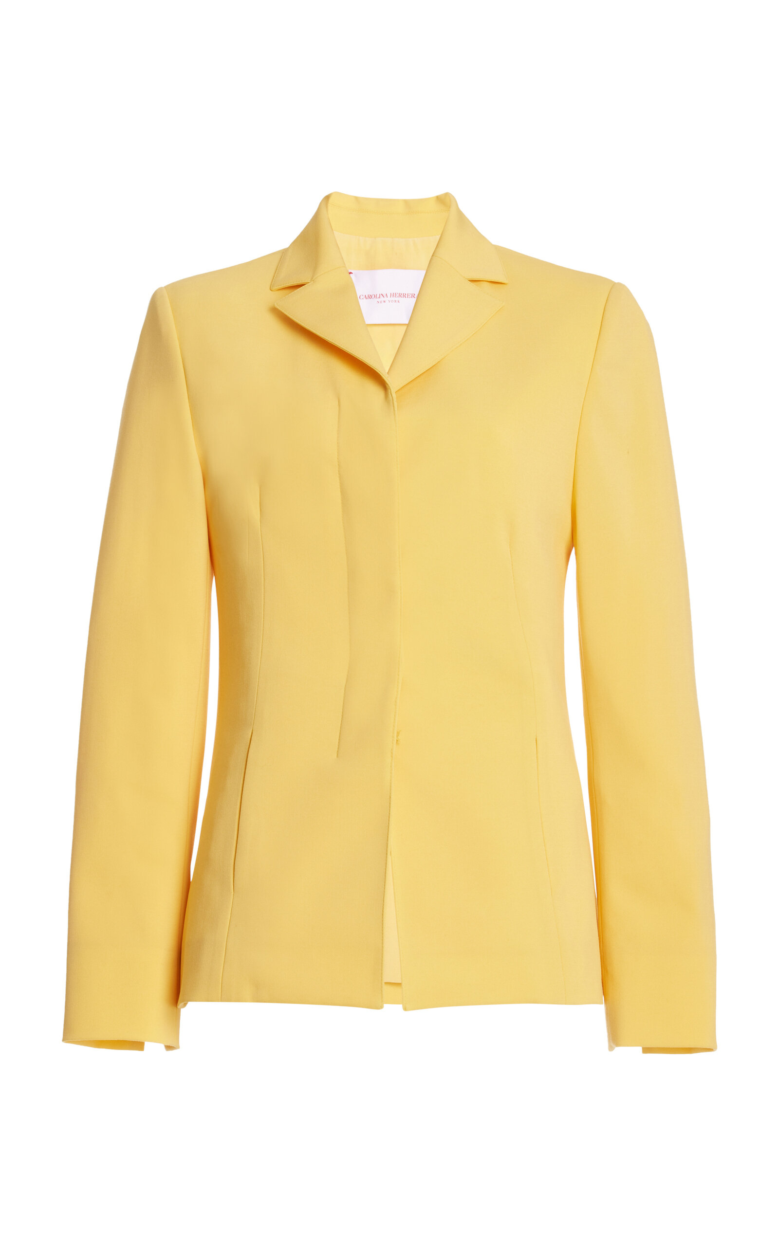 Carolina Herrera Tailored Stretch Wool Blazer In Yellow
