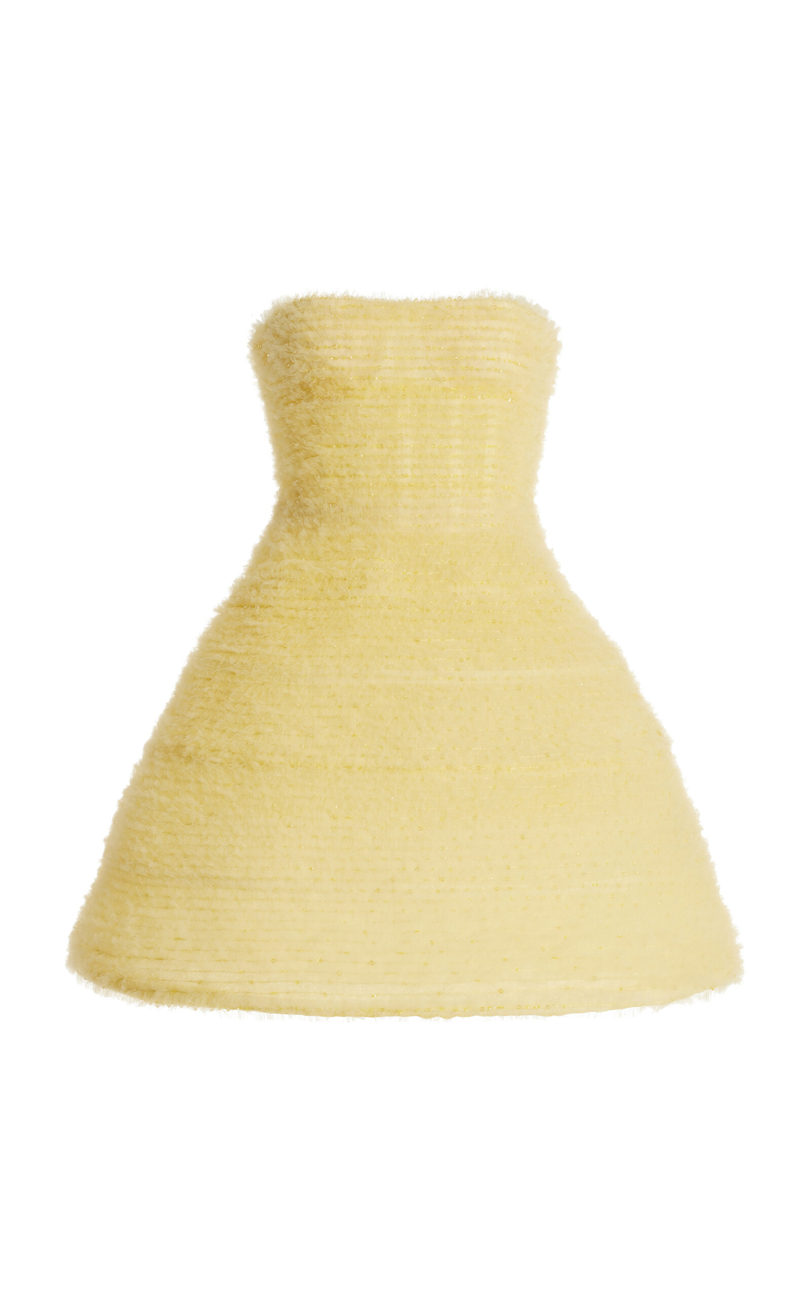 Carolina Herrera Pleated Tulle Corset Mini Dress In Yellow
