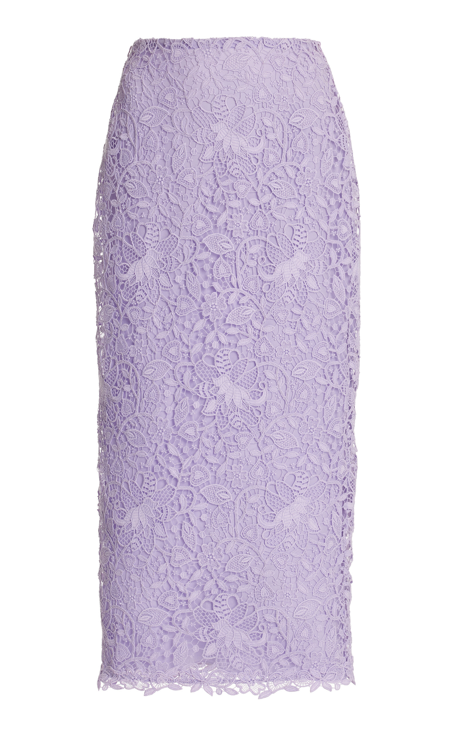 Carolina Herrera Lace Midi Skirt In Purple