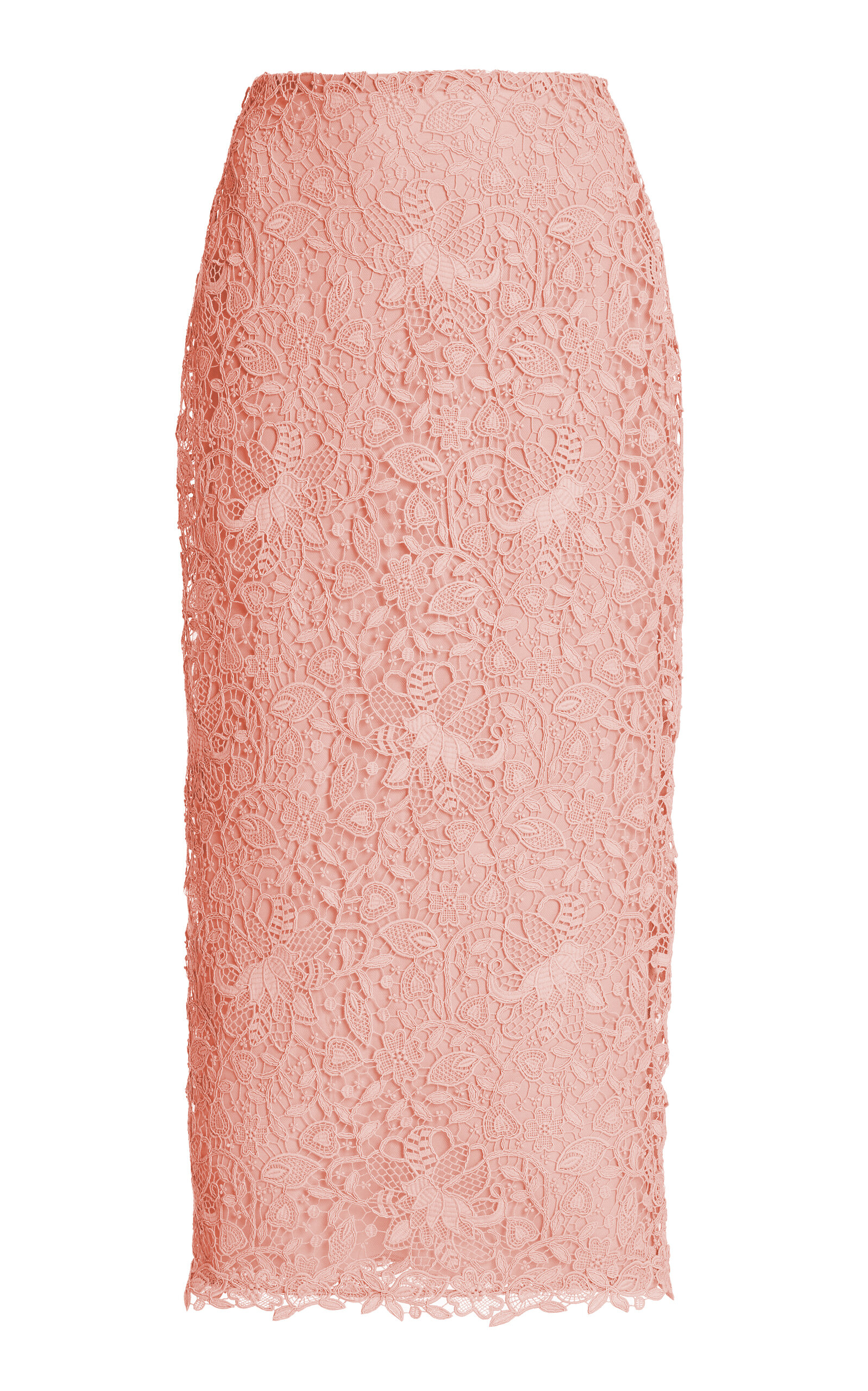 Carolina Herrera Lace Midi Skirt In Pink