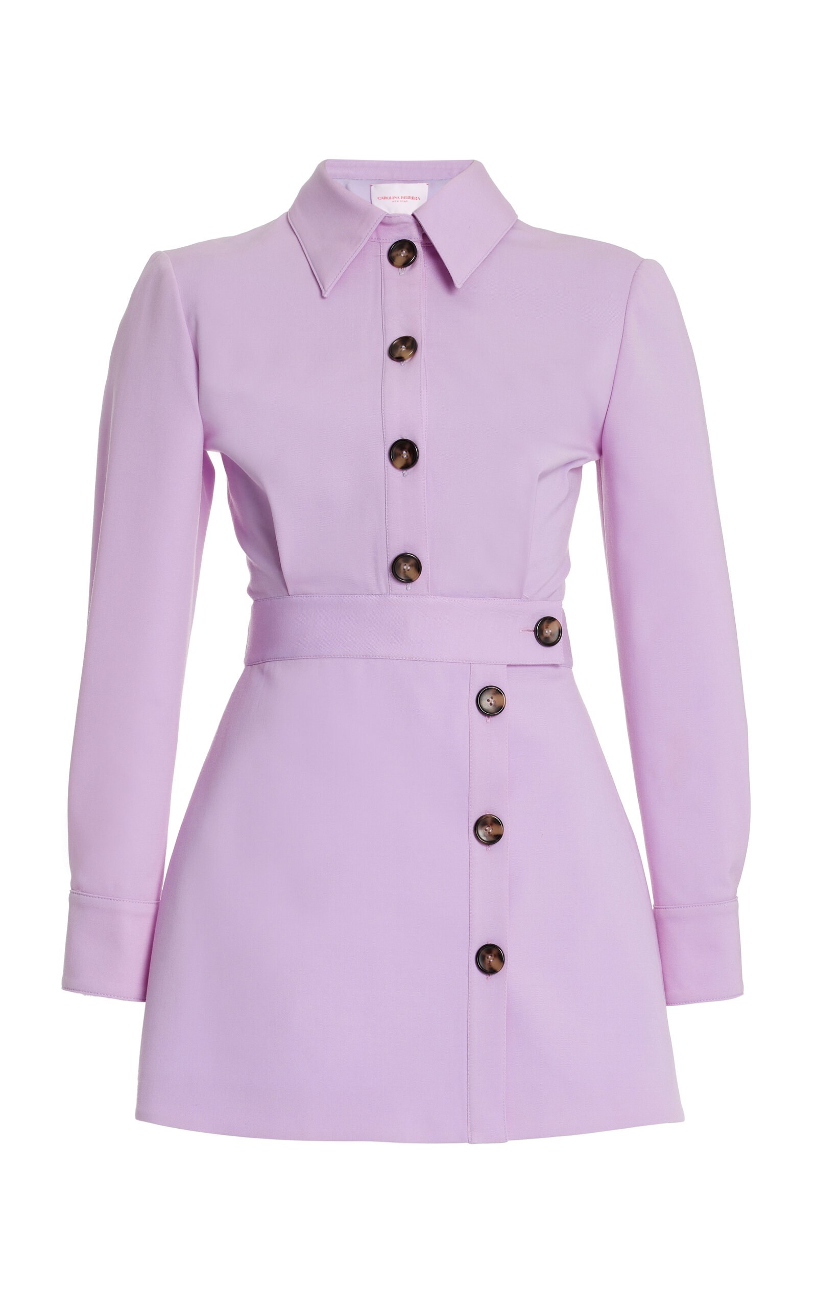 Carolina Herrera Tailored Stretch Wool Mini Dress In Purple
