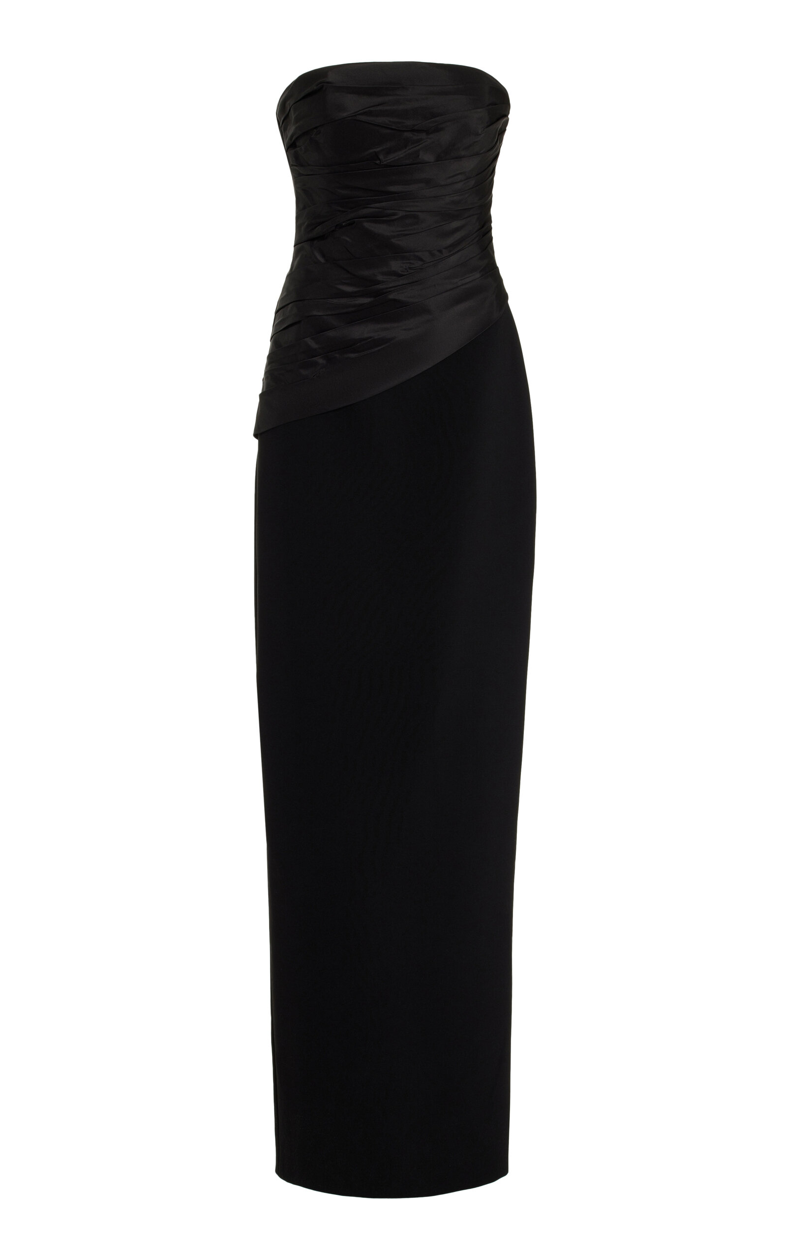 Shop Carolina Herrera Strapless Ruched Gown In Black