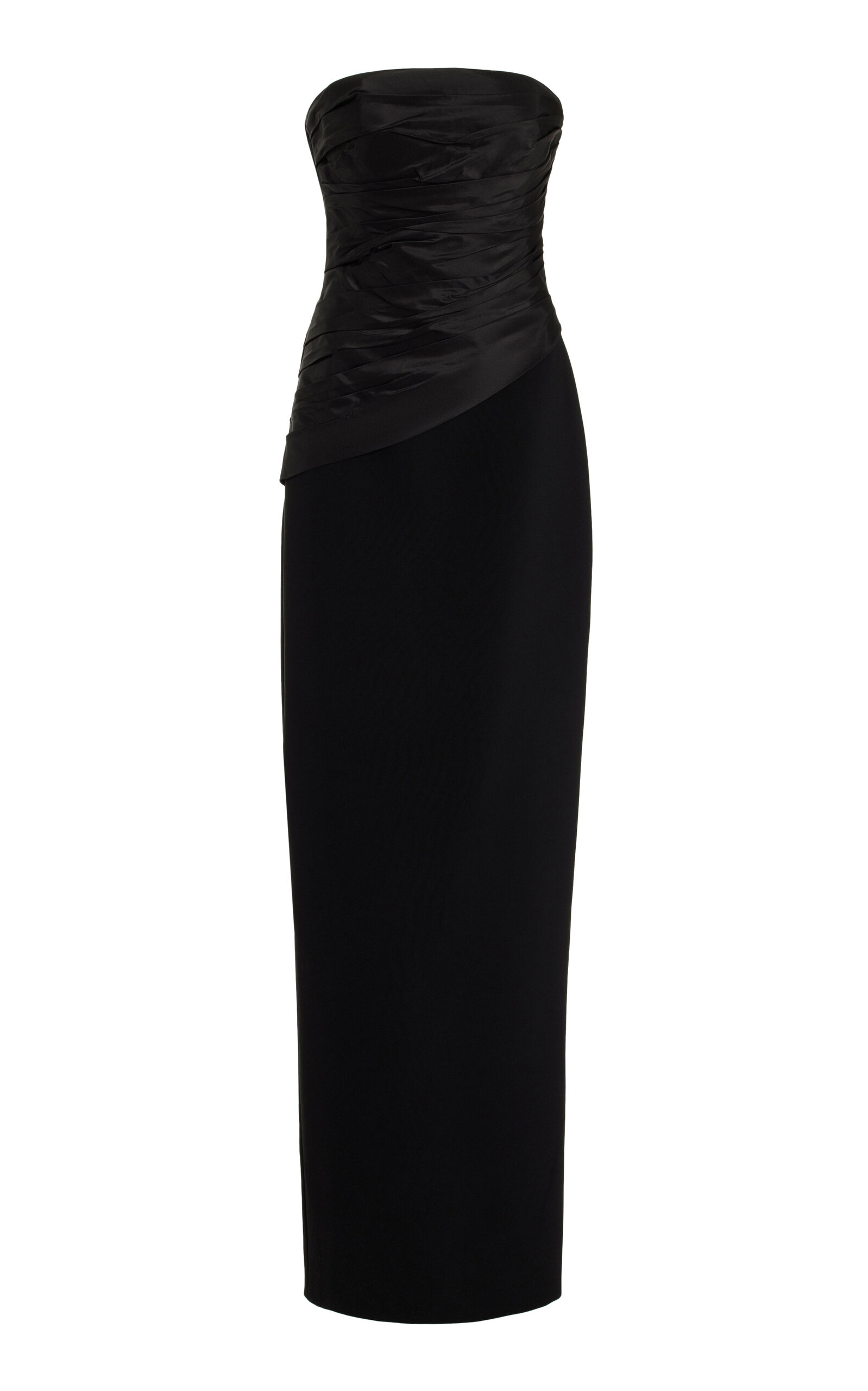 Carolina Herrera Strapless Ruched Gown In Black