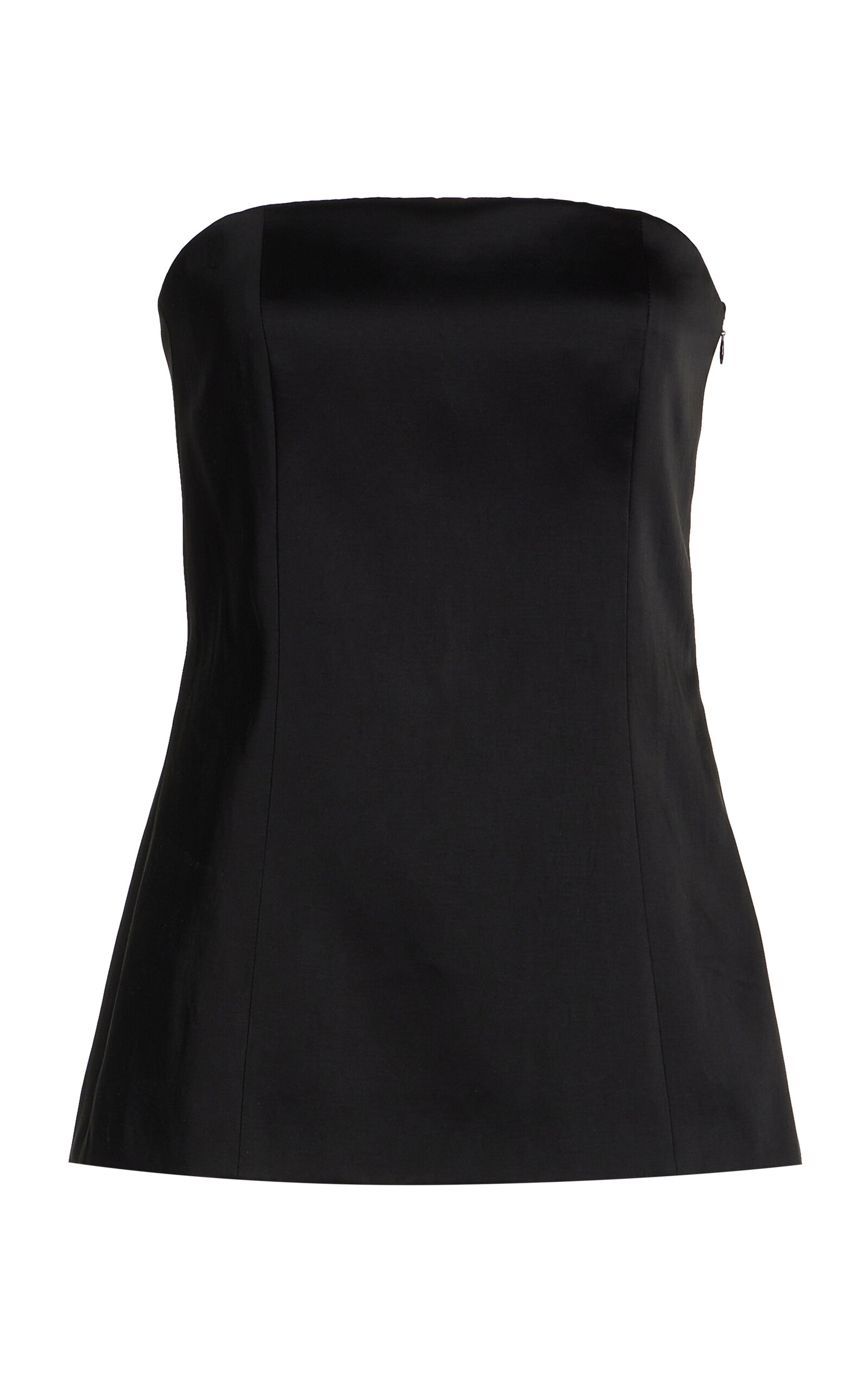 Shop Carolina Herrera Strapless Satin Top In Black