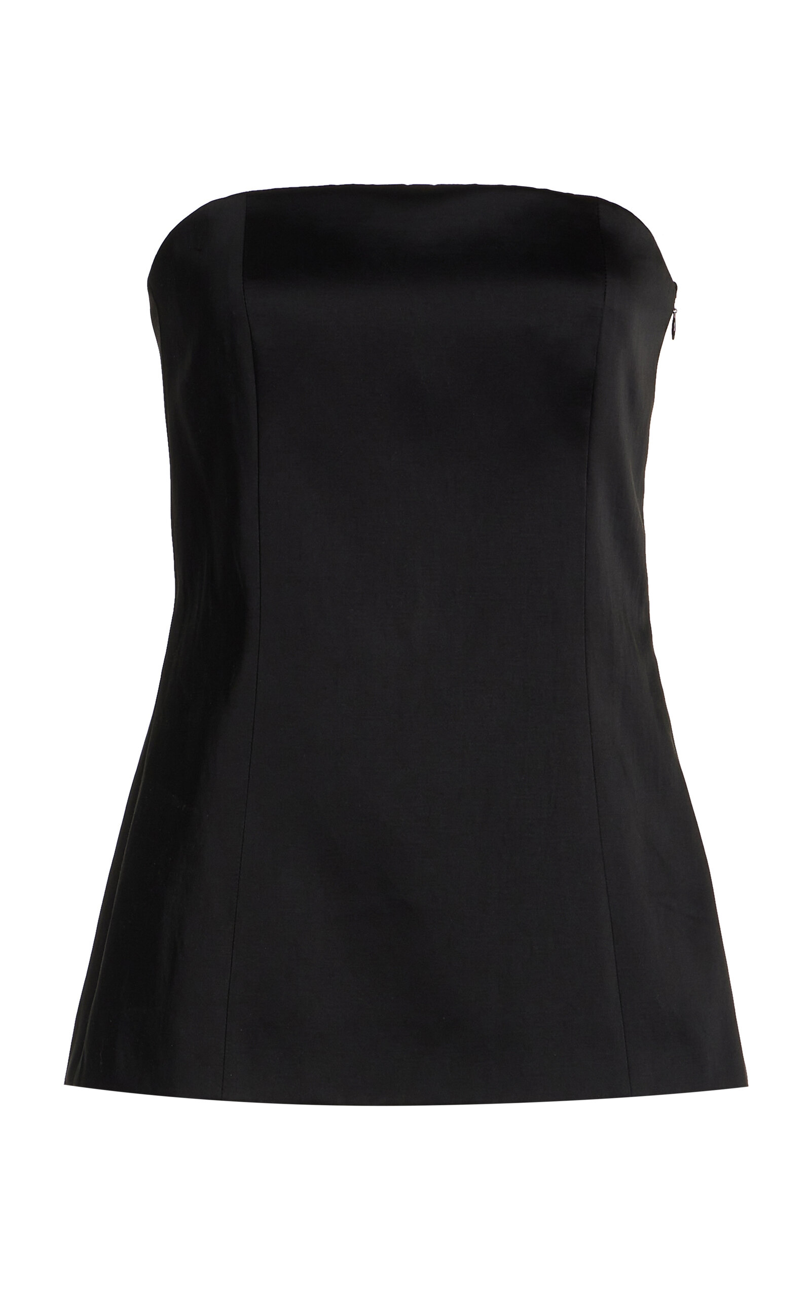 Carolina Herrera Strapless Satin Top In Black