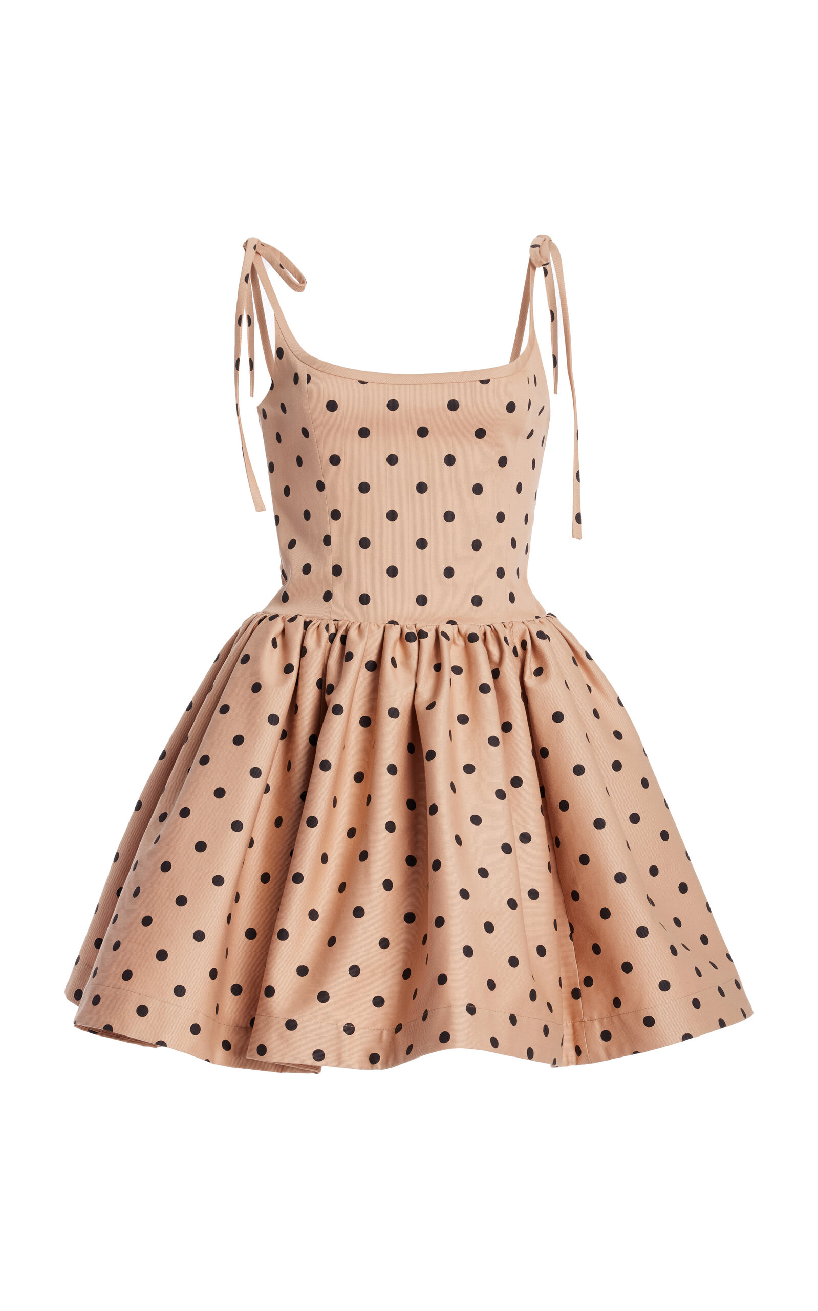 Carolina Herrera Dotted Cotton Mini Dress In Neutral