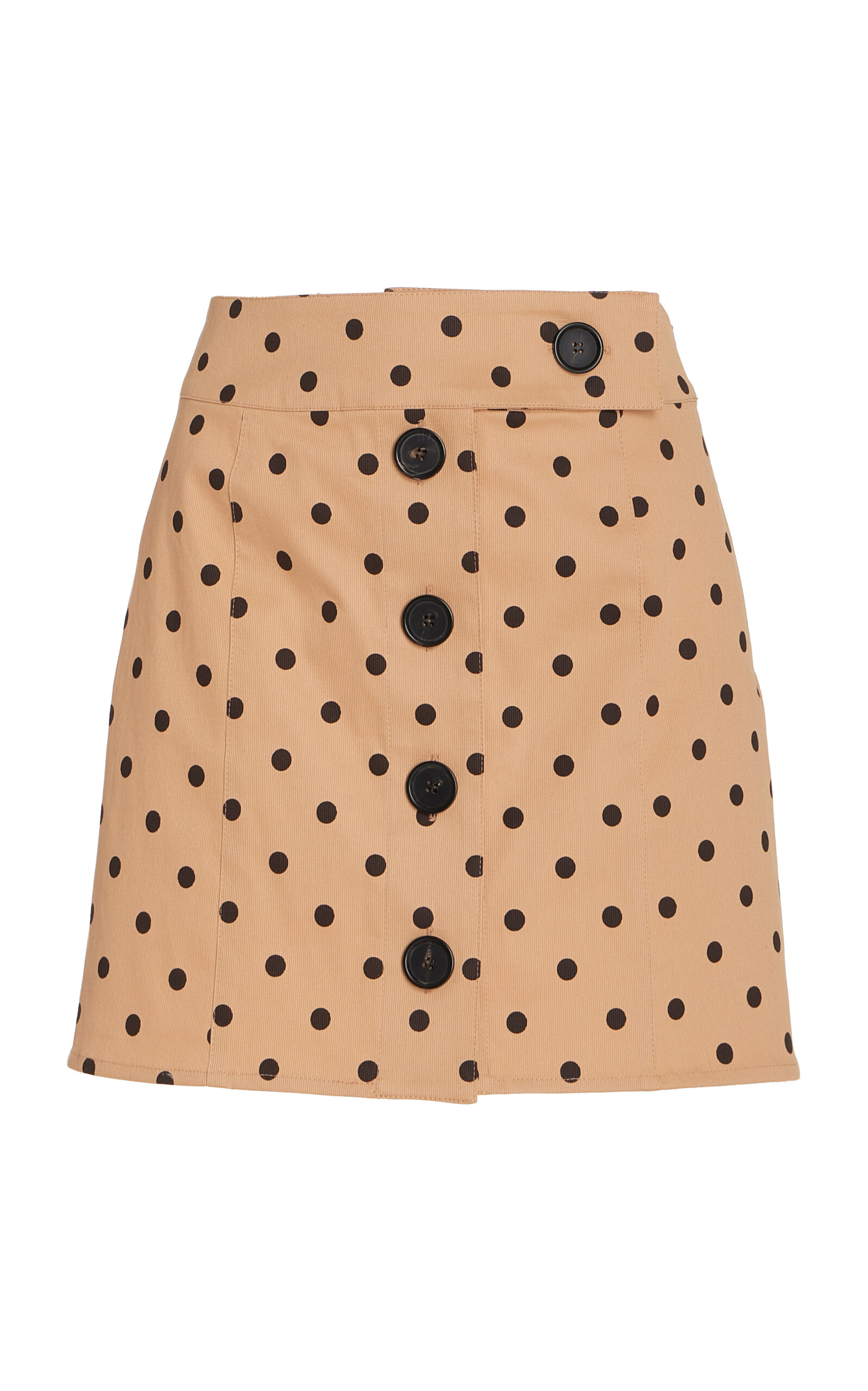 Carolina Herrera Dotted Cotton Mini Skirt In Neutral
