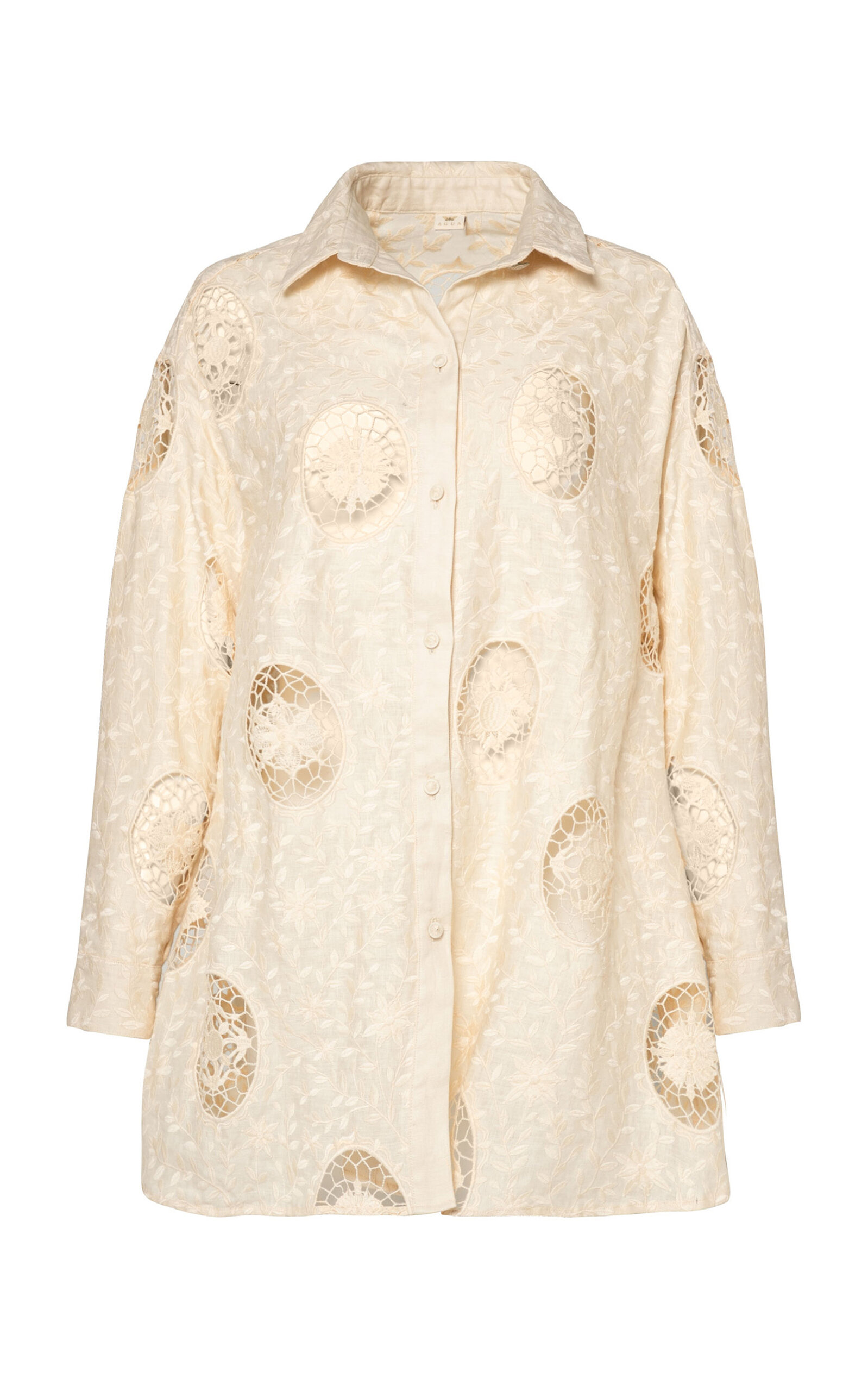 Agua by Agua Bendita Frida Mini Platero Embroidered Linen Shirt