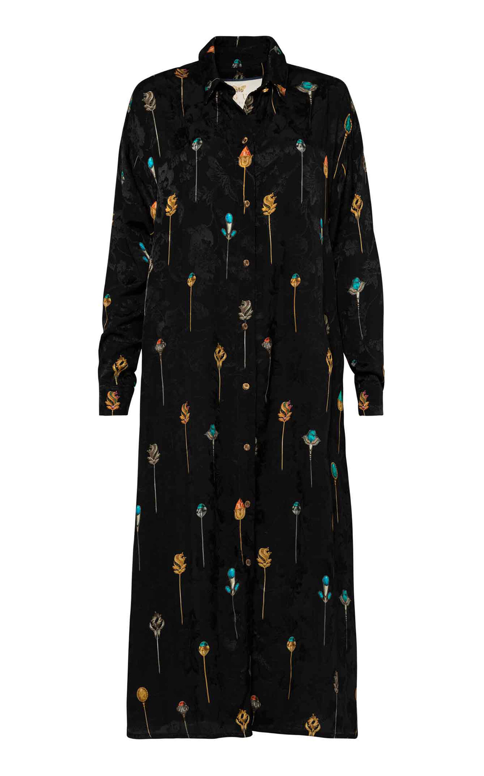 Agua by Agua Bendita Frida Ornamento Printed Maxi Shirt Dress