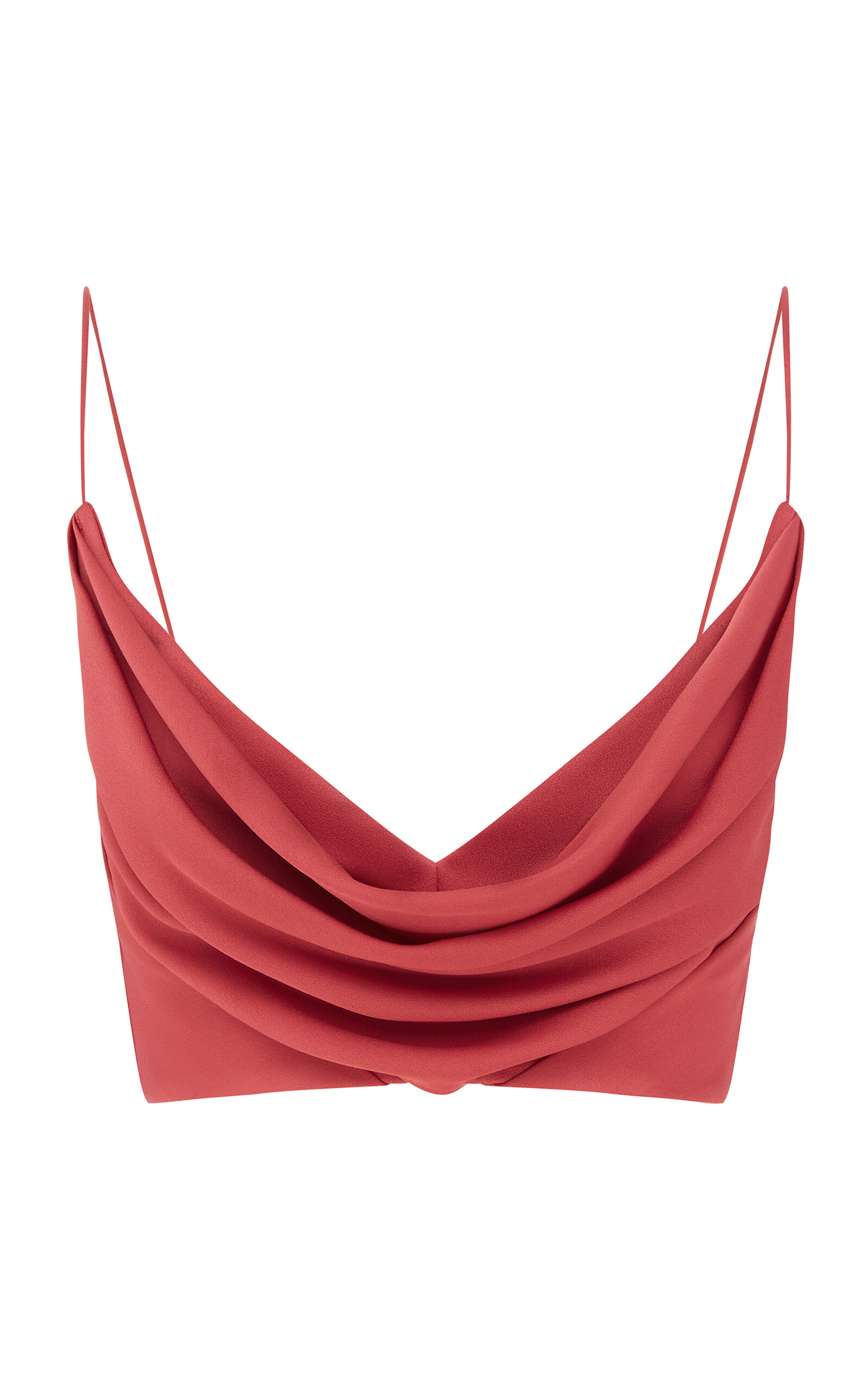 Alex Perry Draped Satin Crepe Crop Top In Pink
