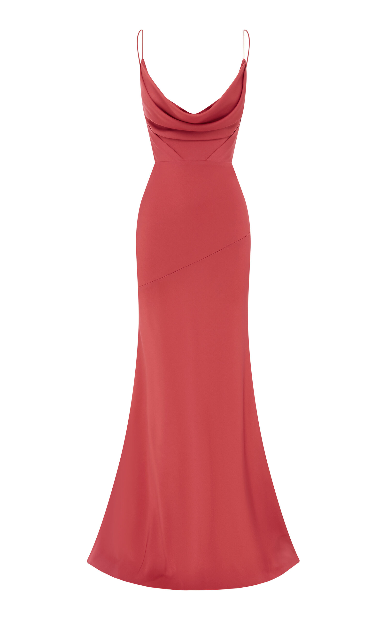 Alex Perry Draped Satin Crepe Gown In Pink