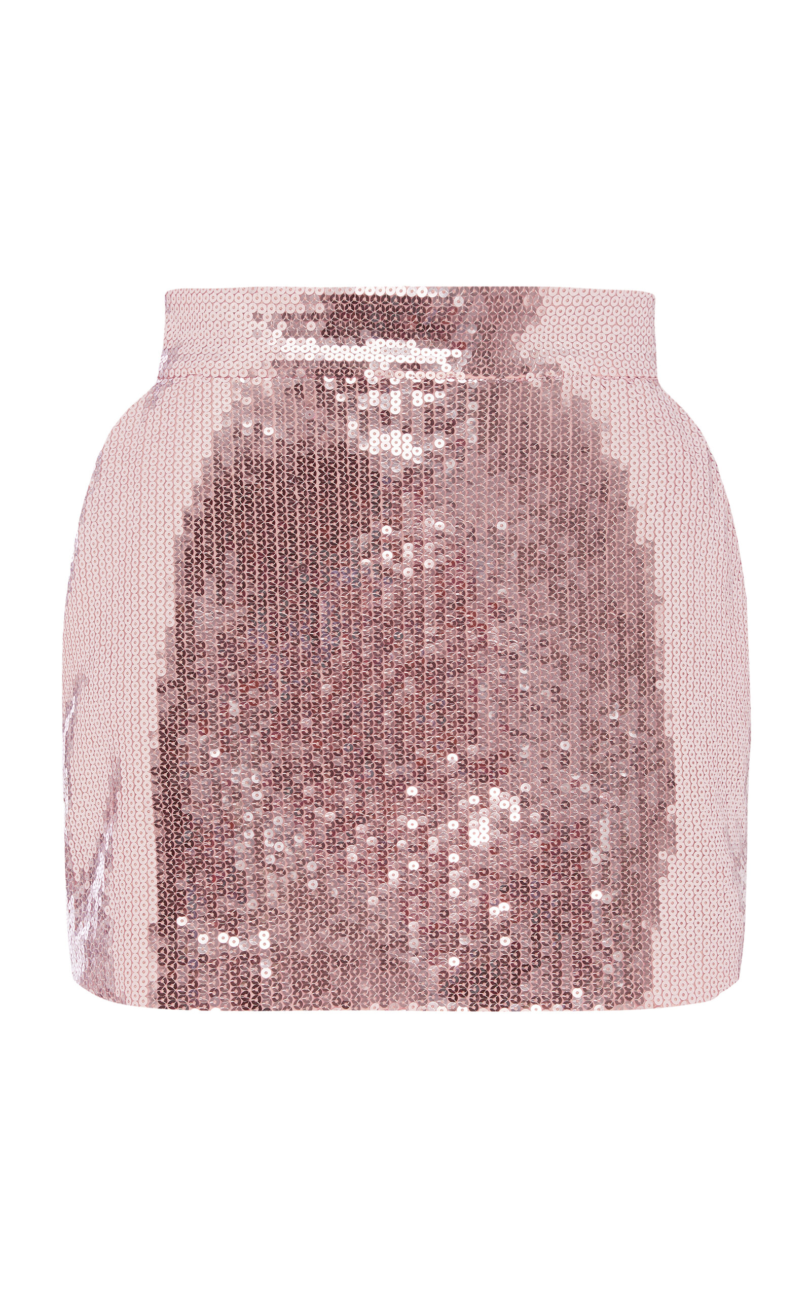 Alex Perry Sequined Satin Crepe Mini Skirt In Pink