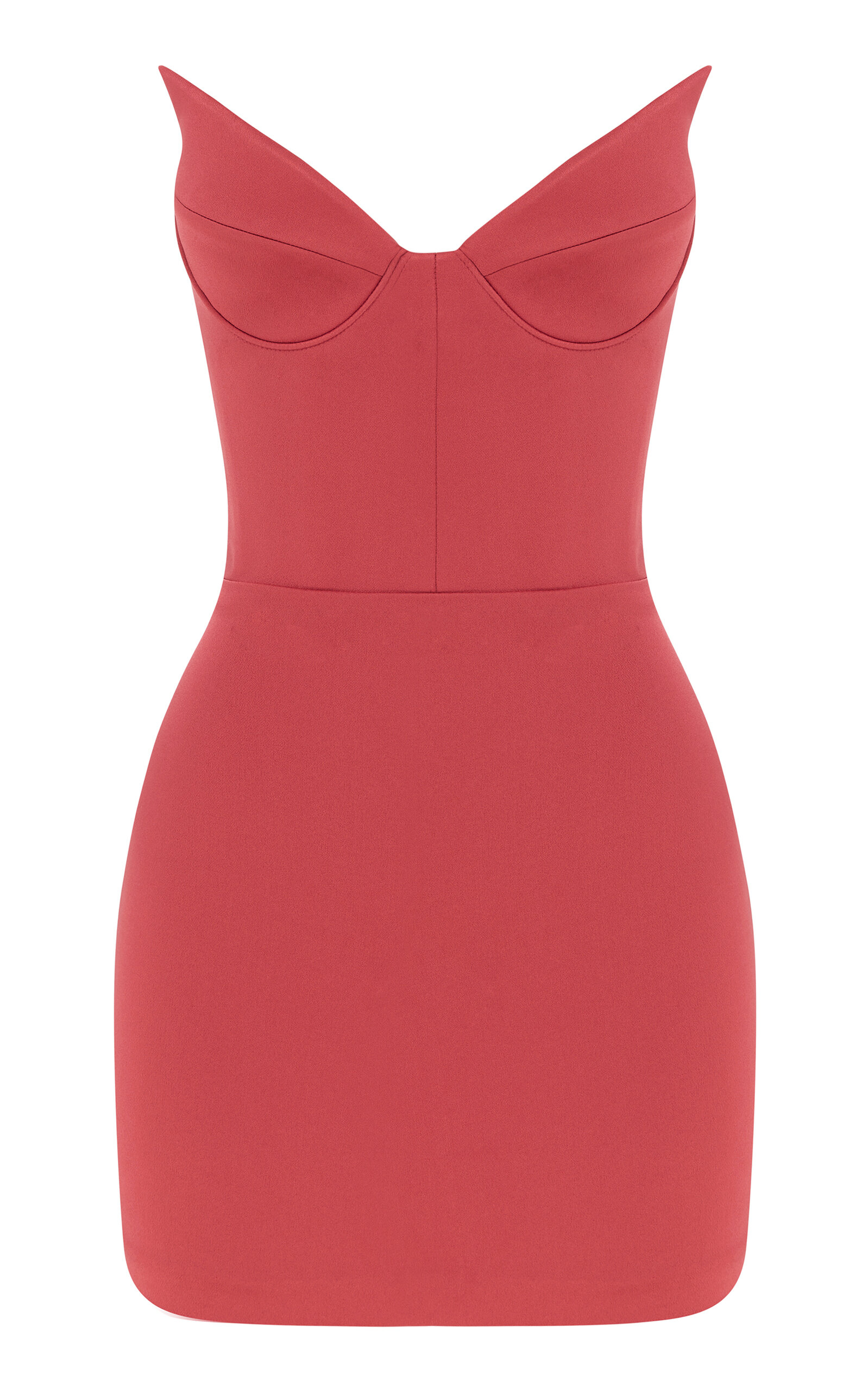 Alex Perry Sculpted Bustier Satin Crepe Mini Dress In Pink