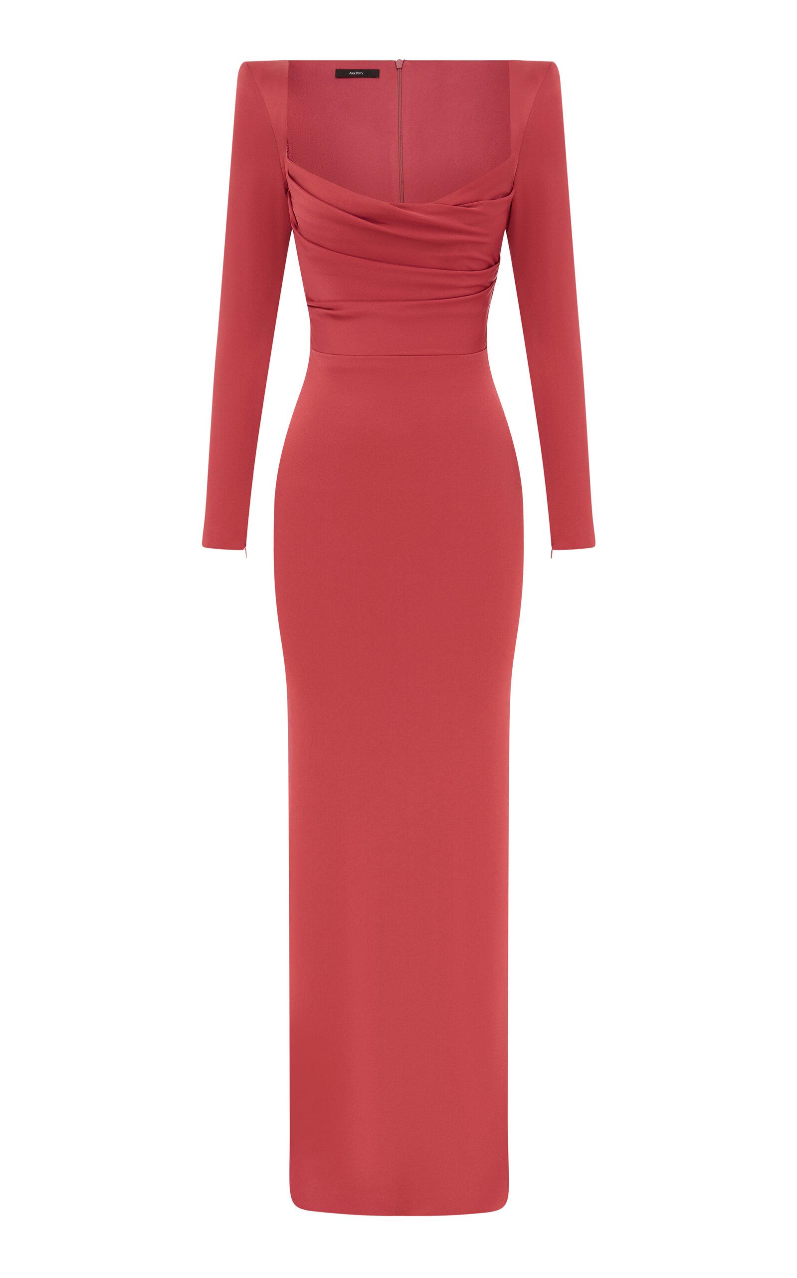 Alex Perry Corseted Satin Crepe Maxi Dress In Pink