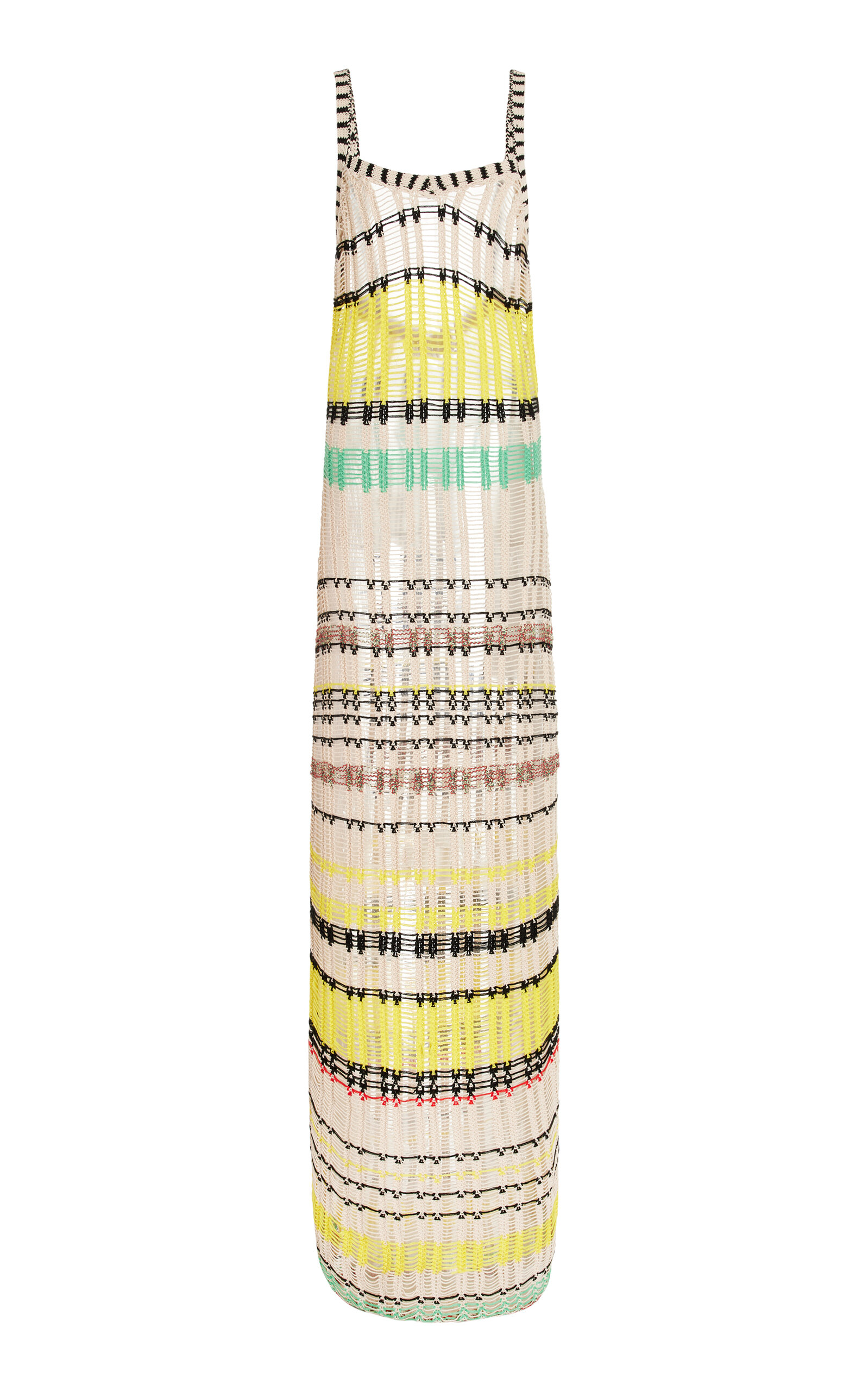 Zankov Libania Shredded Drop Needle Cotton Gown In White