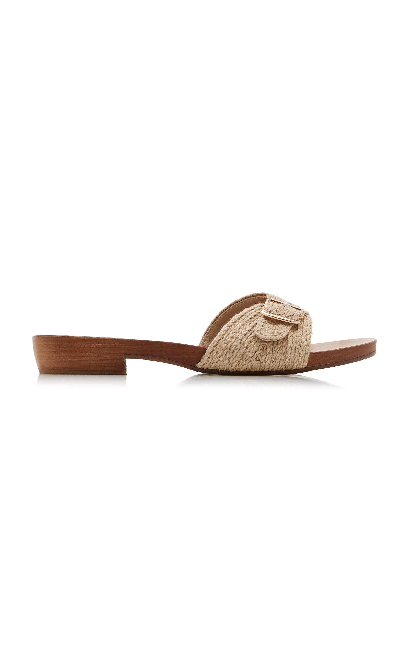Gabriela Hearst Clover Slide Sandal In Cream Leather Jute In Neutral